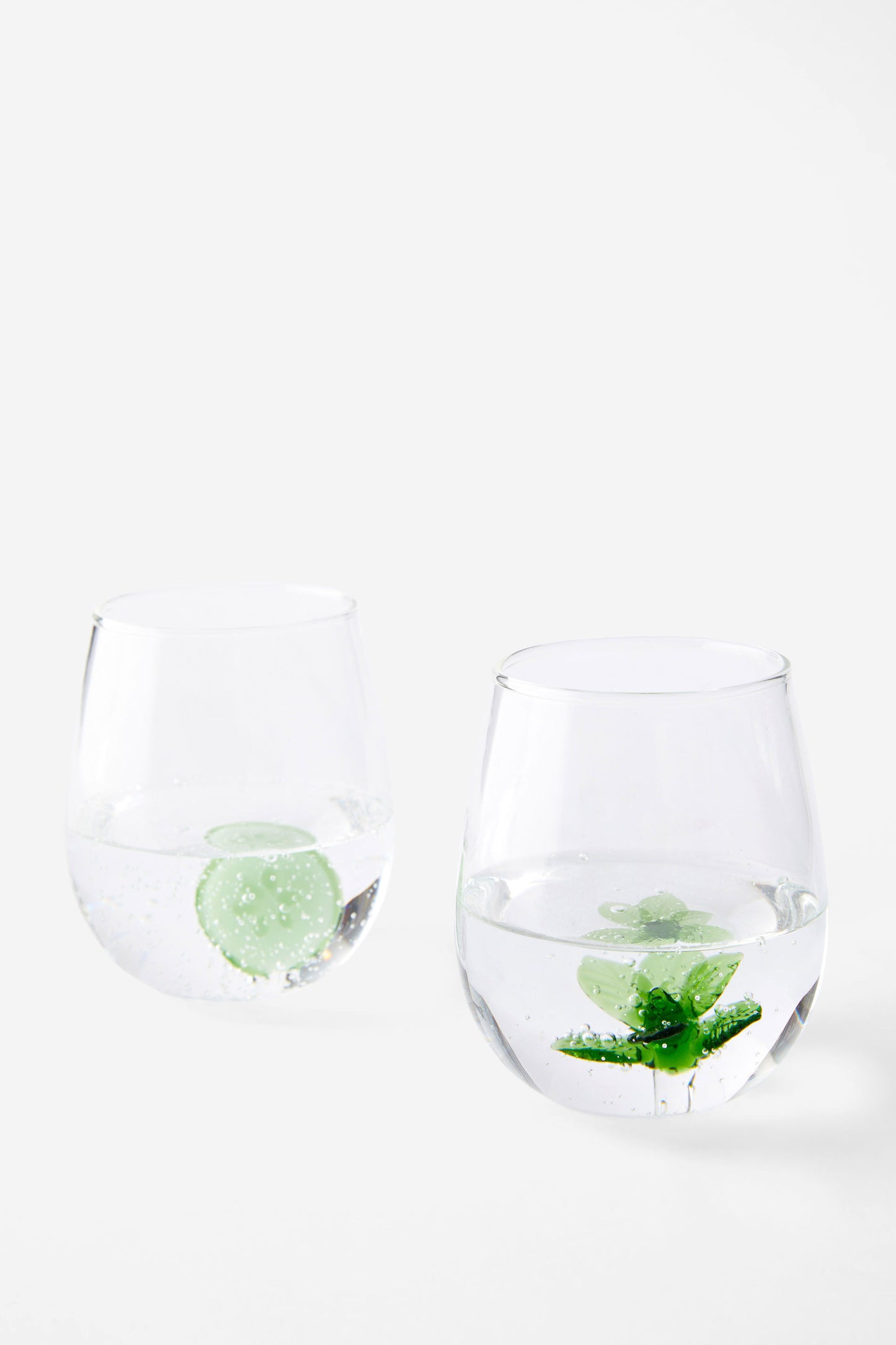 Set Of 2 Glass Icon Tumblers