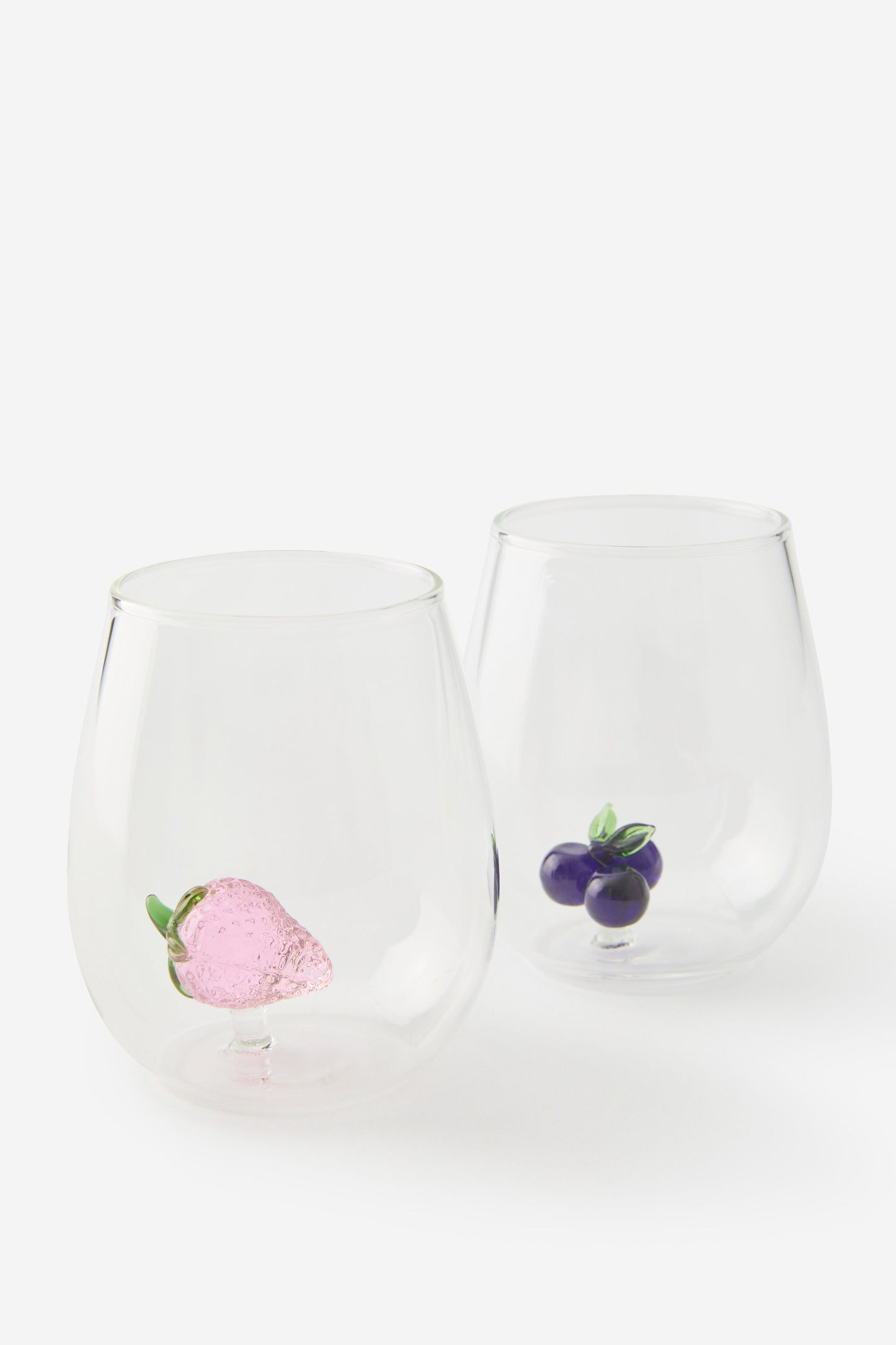 Set Of 2 Glass Icon Tumblers