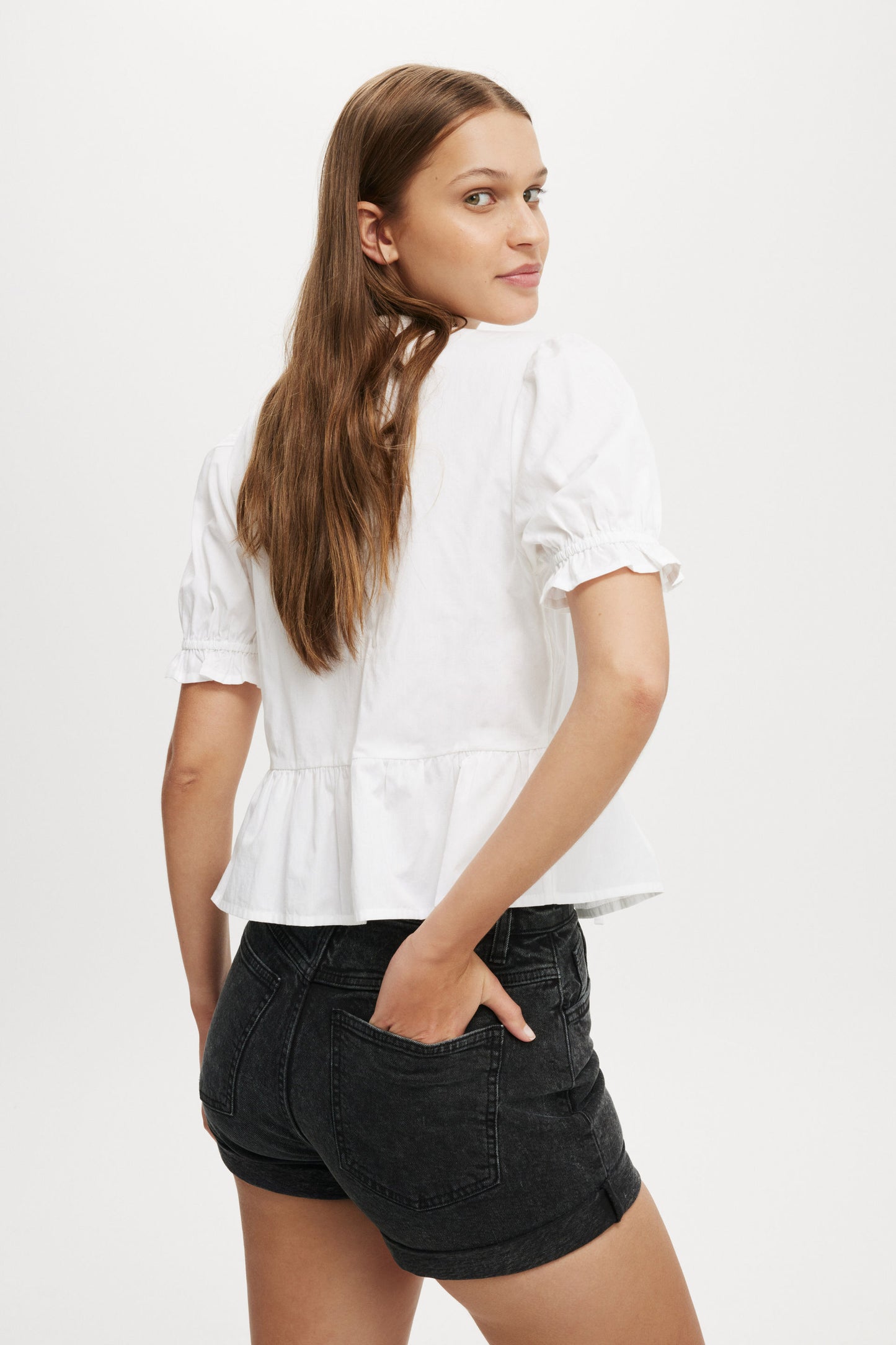 High Rise Classic Stretch Denim Short