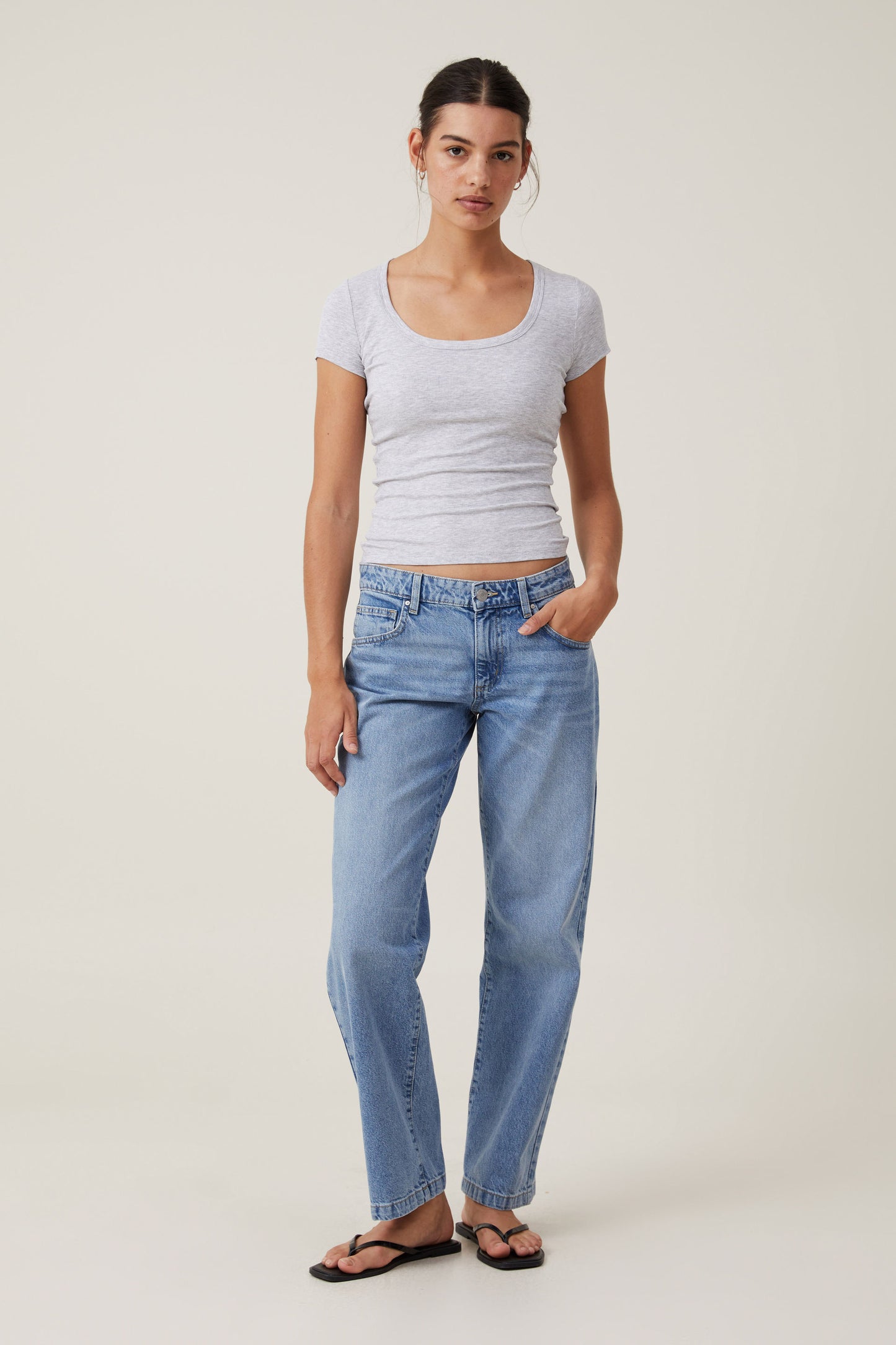 Staple Rib Scoop Neck Short Sleeve Top