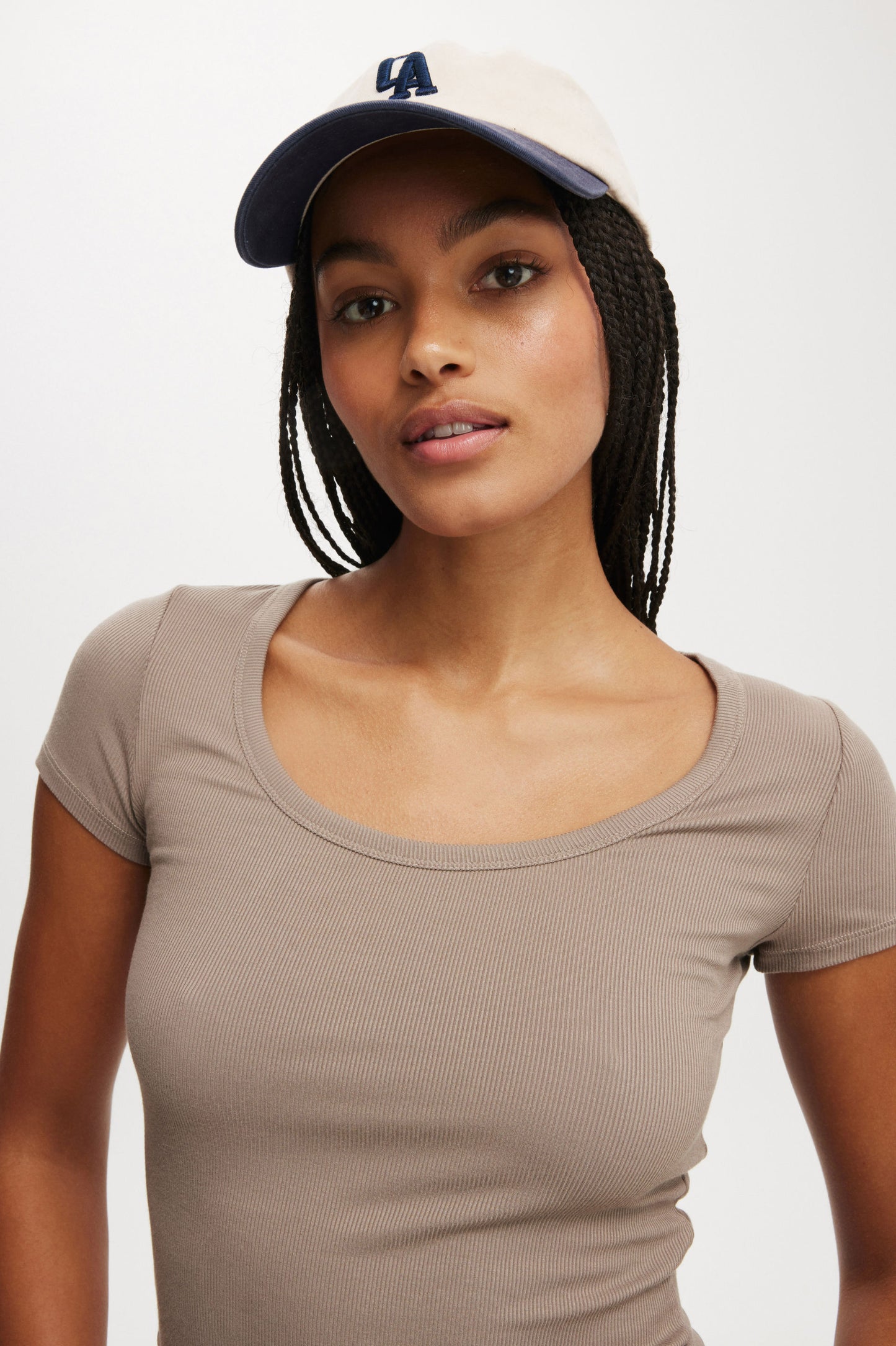 Staple Rib Scoop Neck Short Sleeve Top