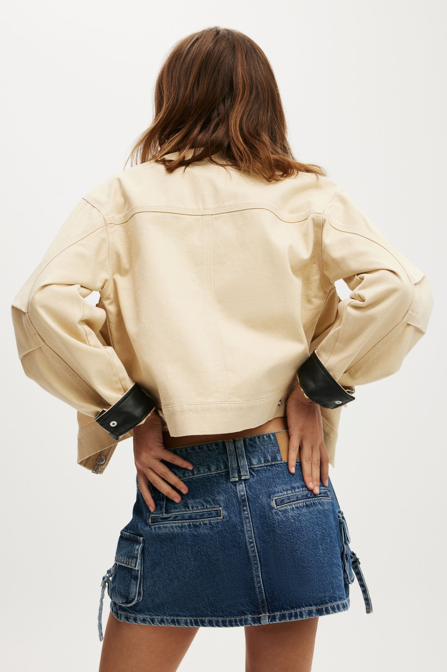 Cargo Denim Mini Skirt