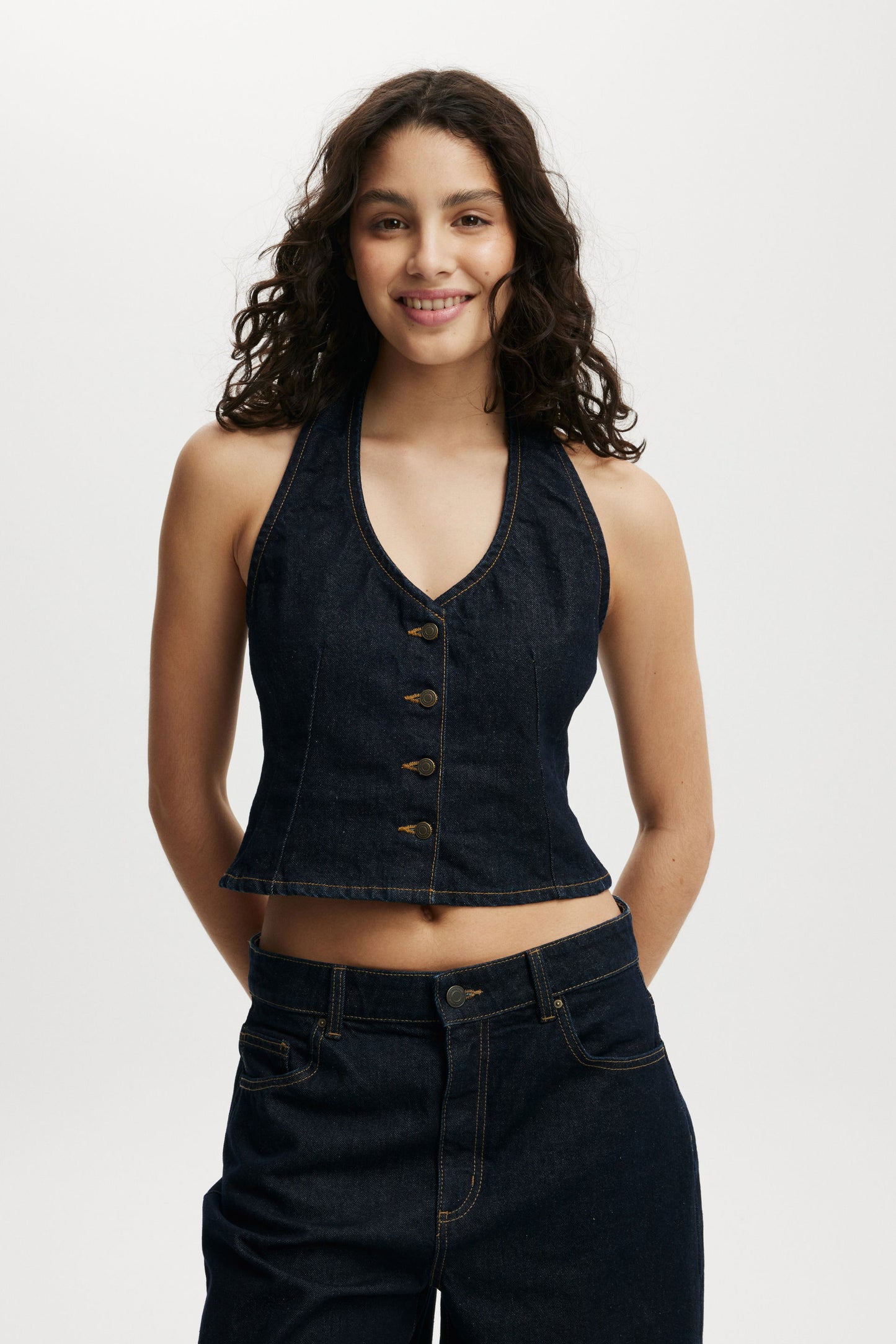 Harley Denim Halter Vest