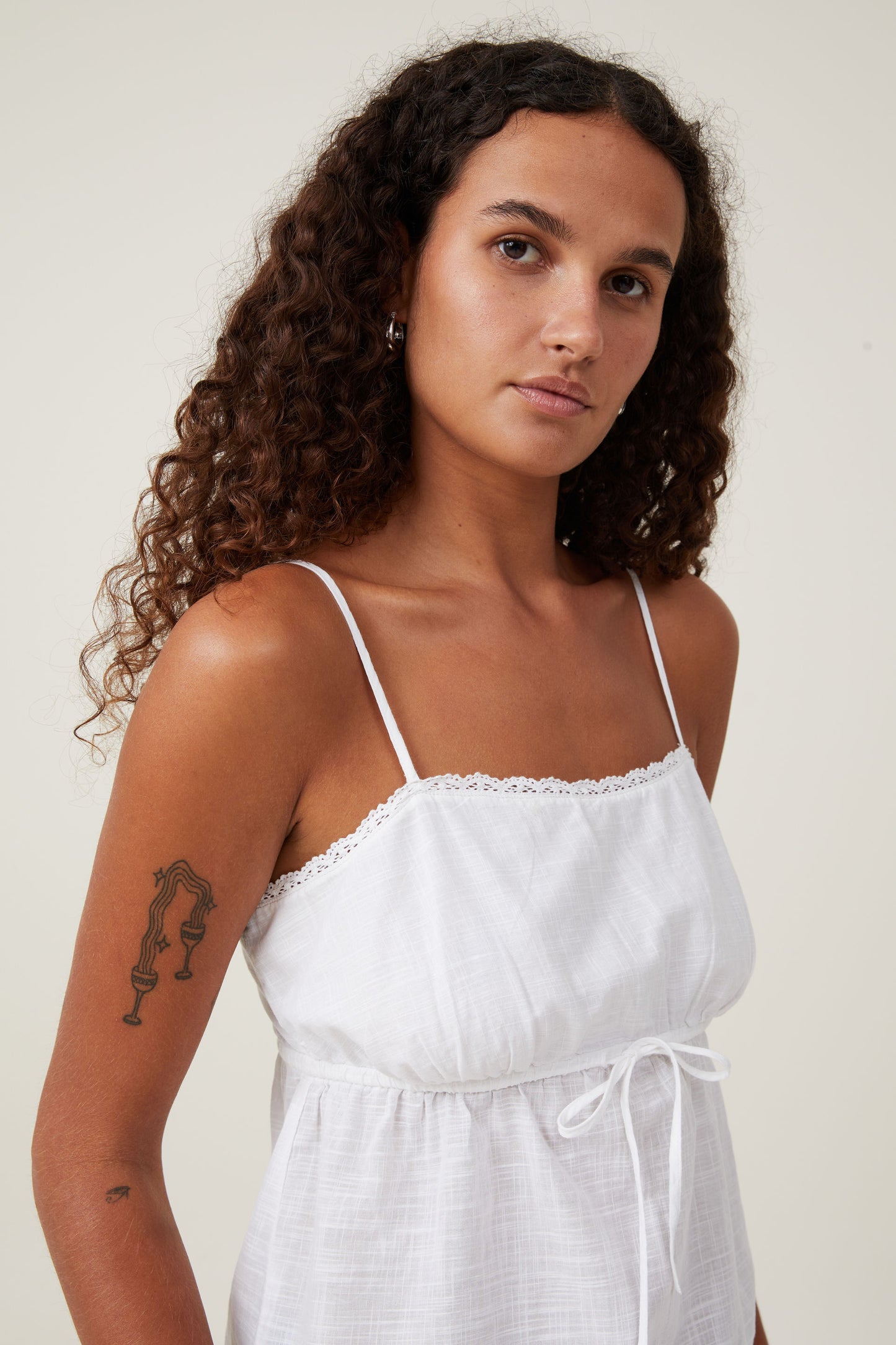 Cotton Lace Straight Neck Cami