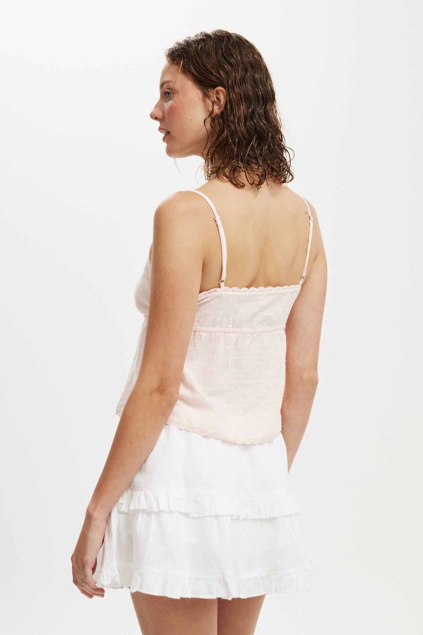 Cotton Lace Straight Neck Cami