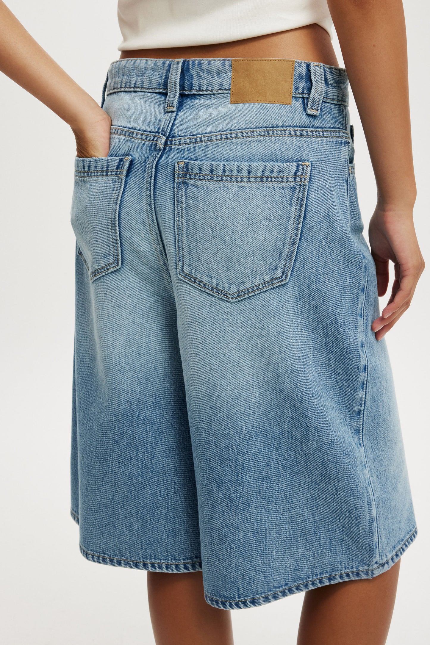 Lyocell Wide Denim Jort