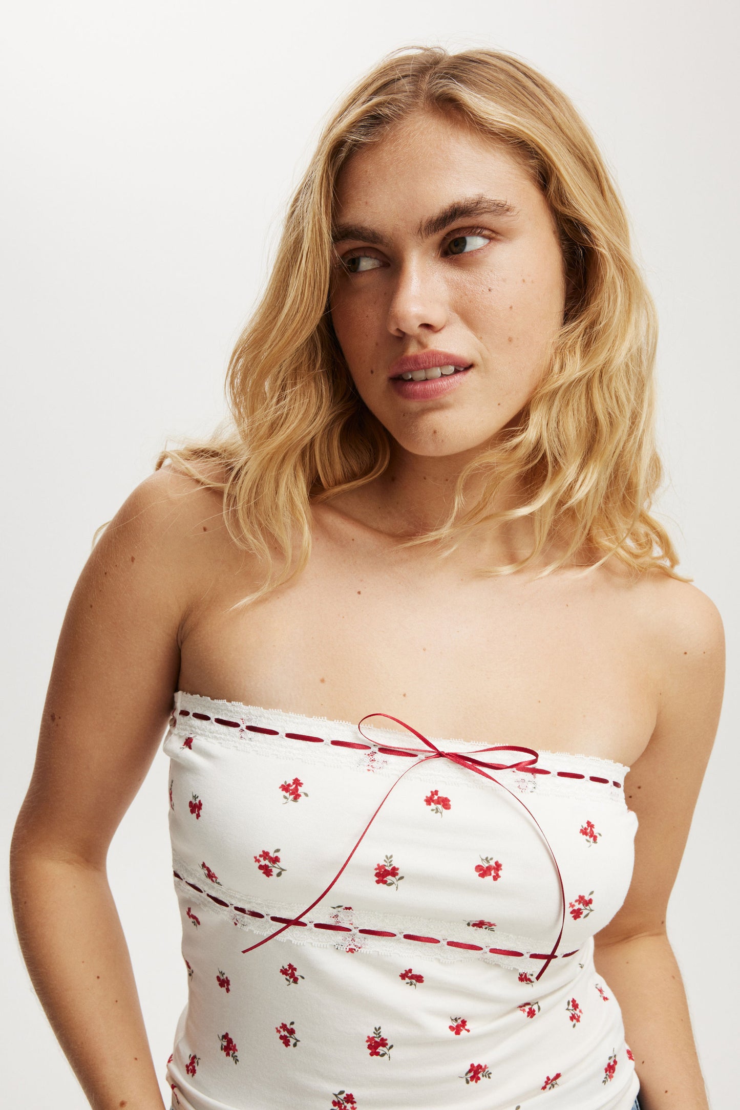Sofia Ribbon Trim Tube Top