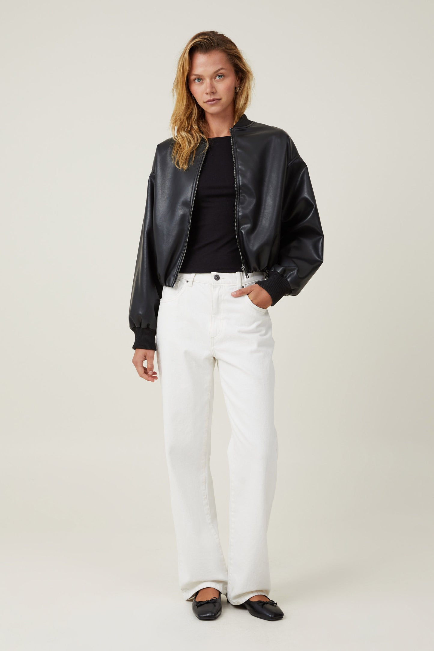 Staple Rib Boat Neck Long Sleeve Top