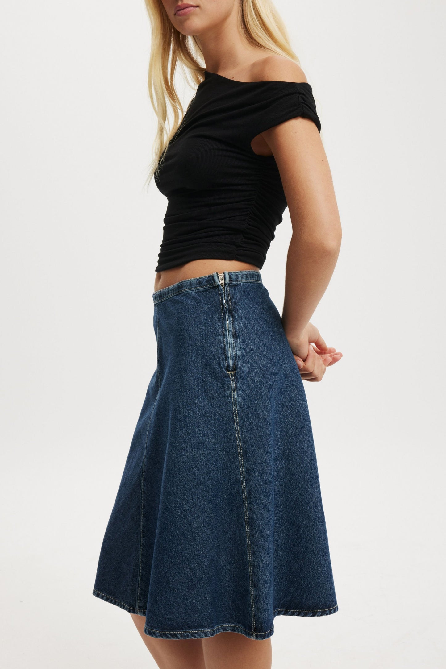 Gigi Denim Midi Skirt