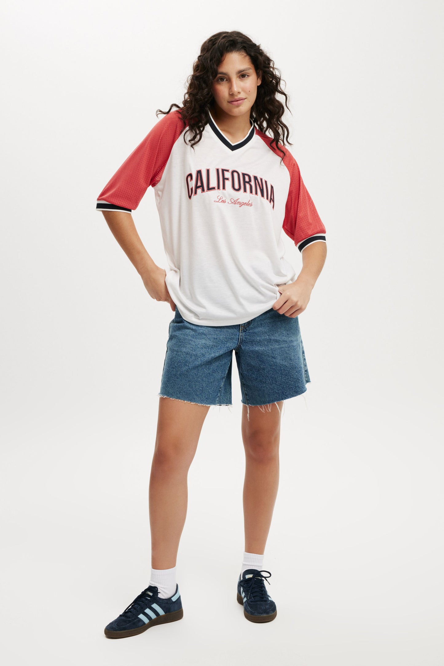 Oversized V Neck Raglan Jersey