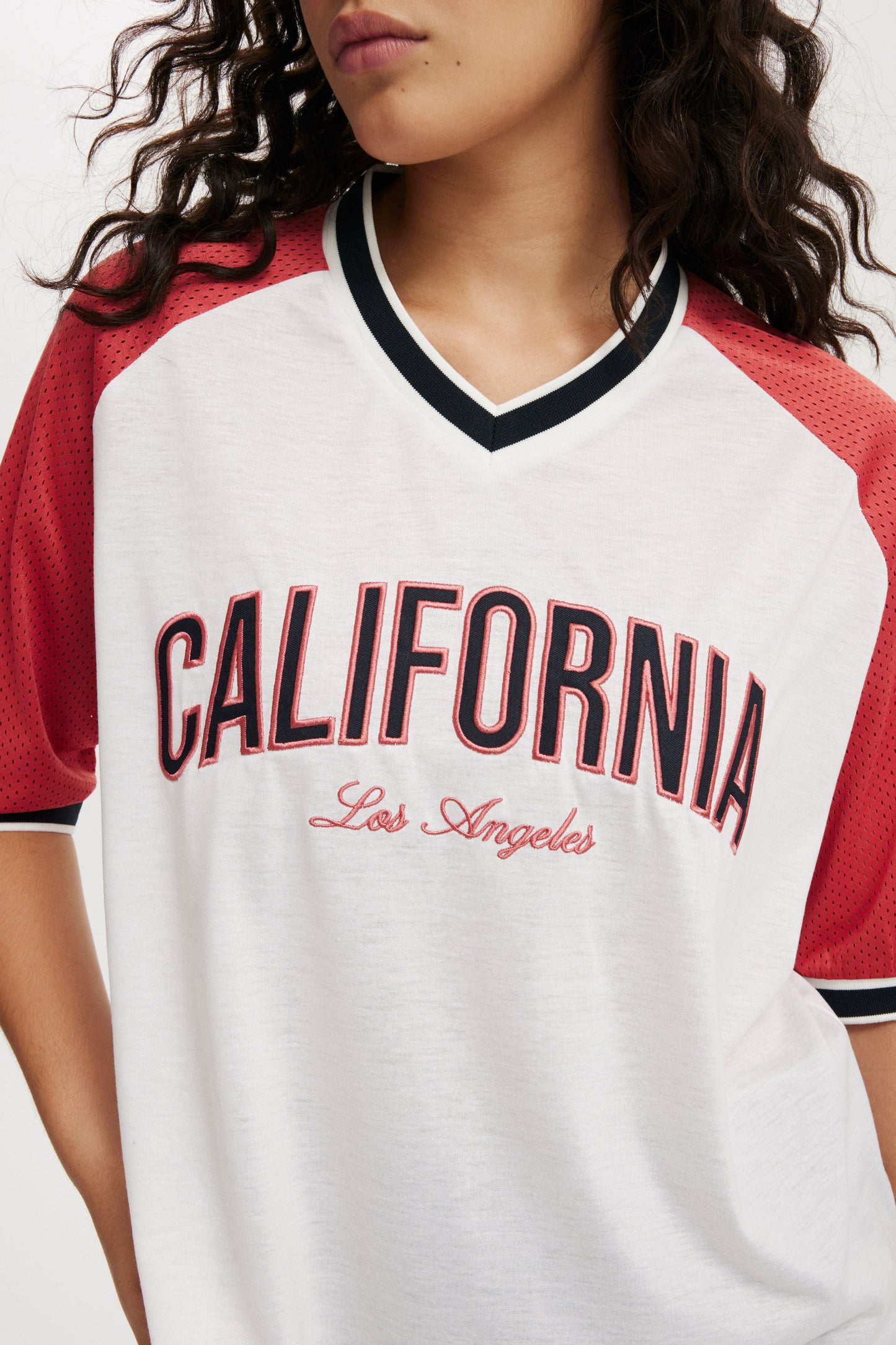 Oversized V Neck Raglan Jersey