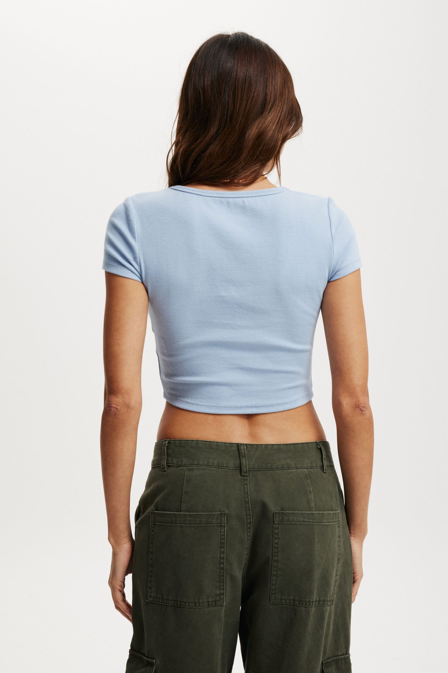 Scooped Crop Rib Tee