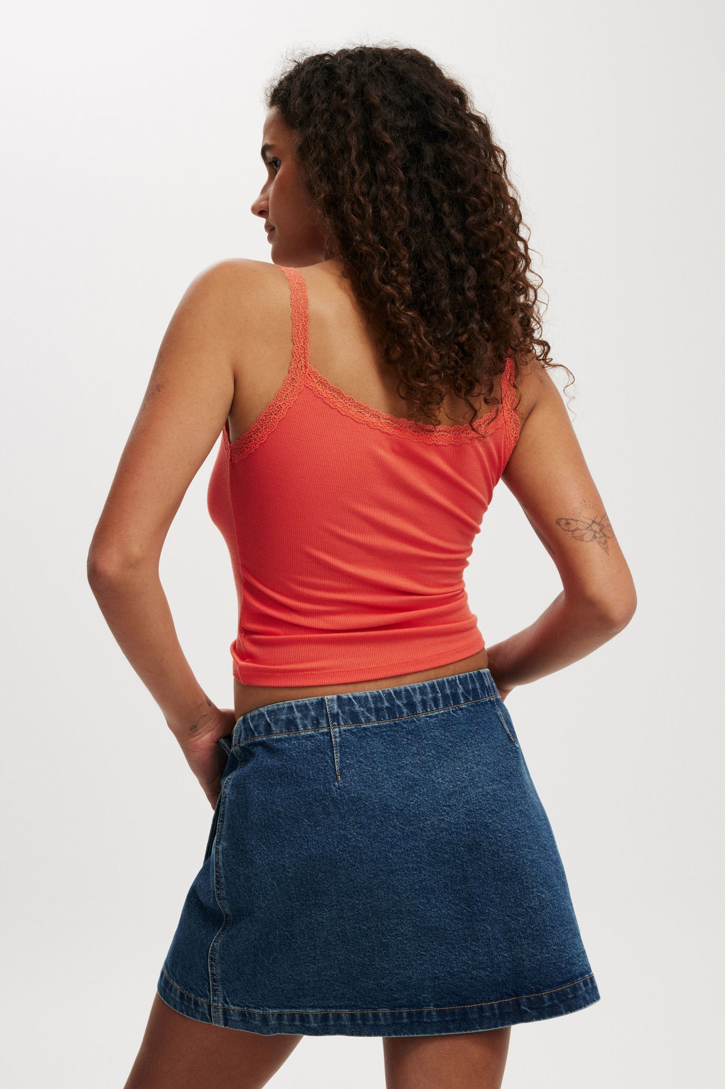 Wrapped Denim Mini Skirt