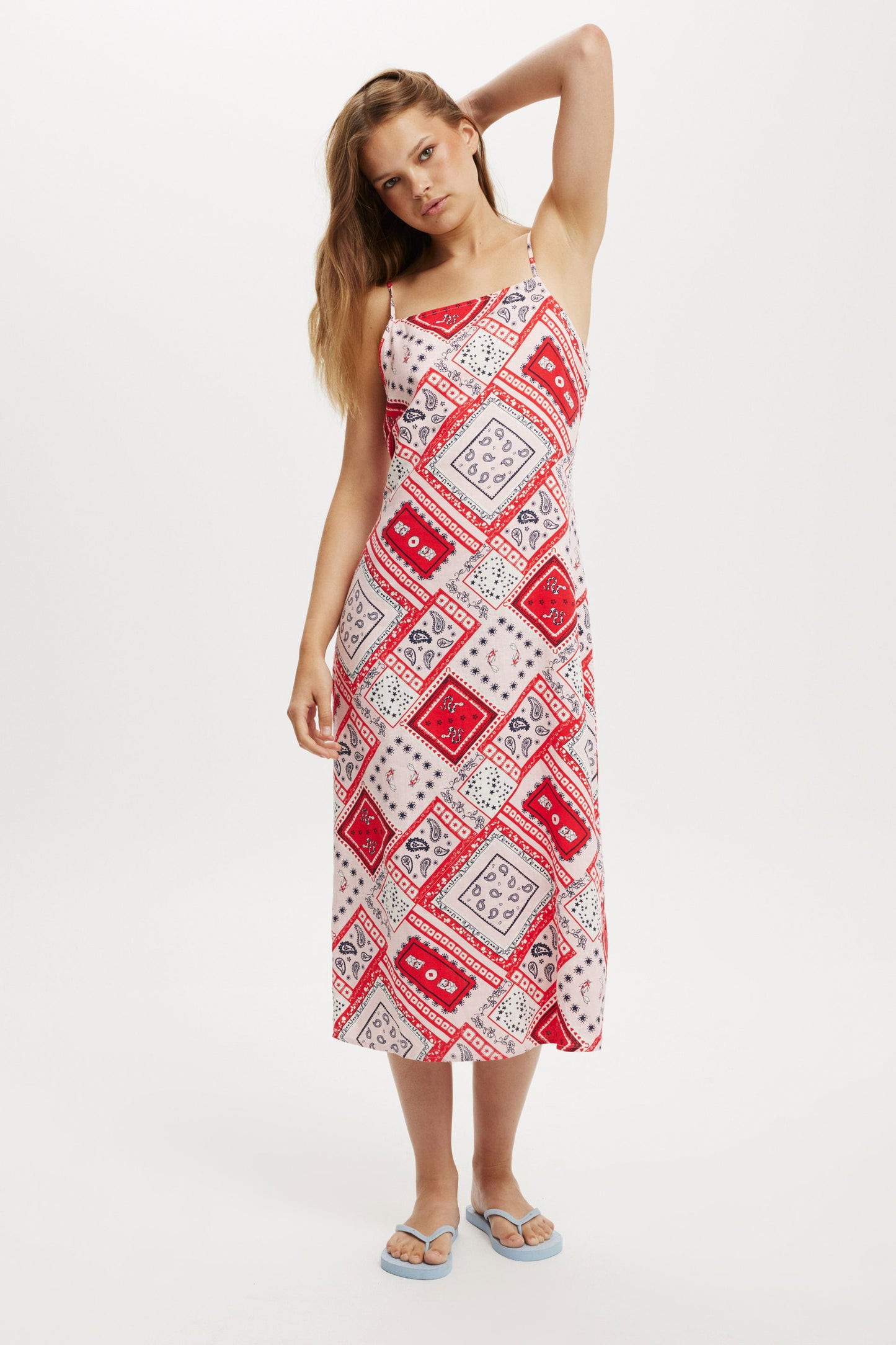 Haven Straight Neck Midi Dress