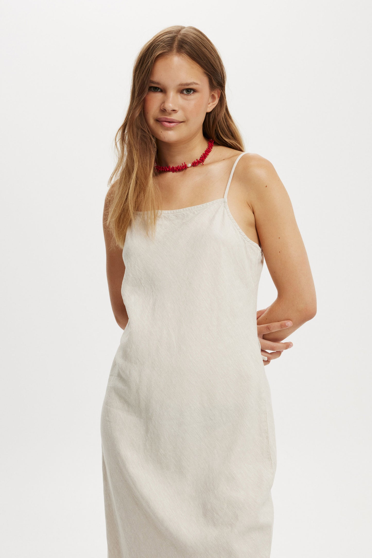Haven Straight Neck Midi Dress