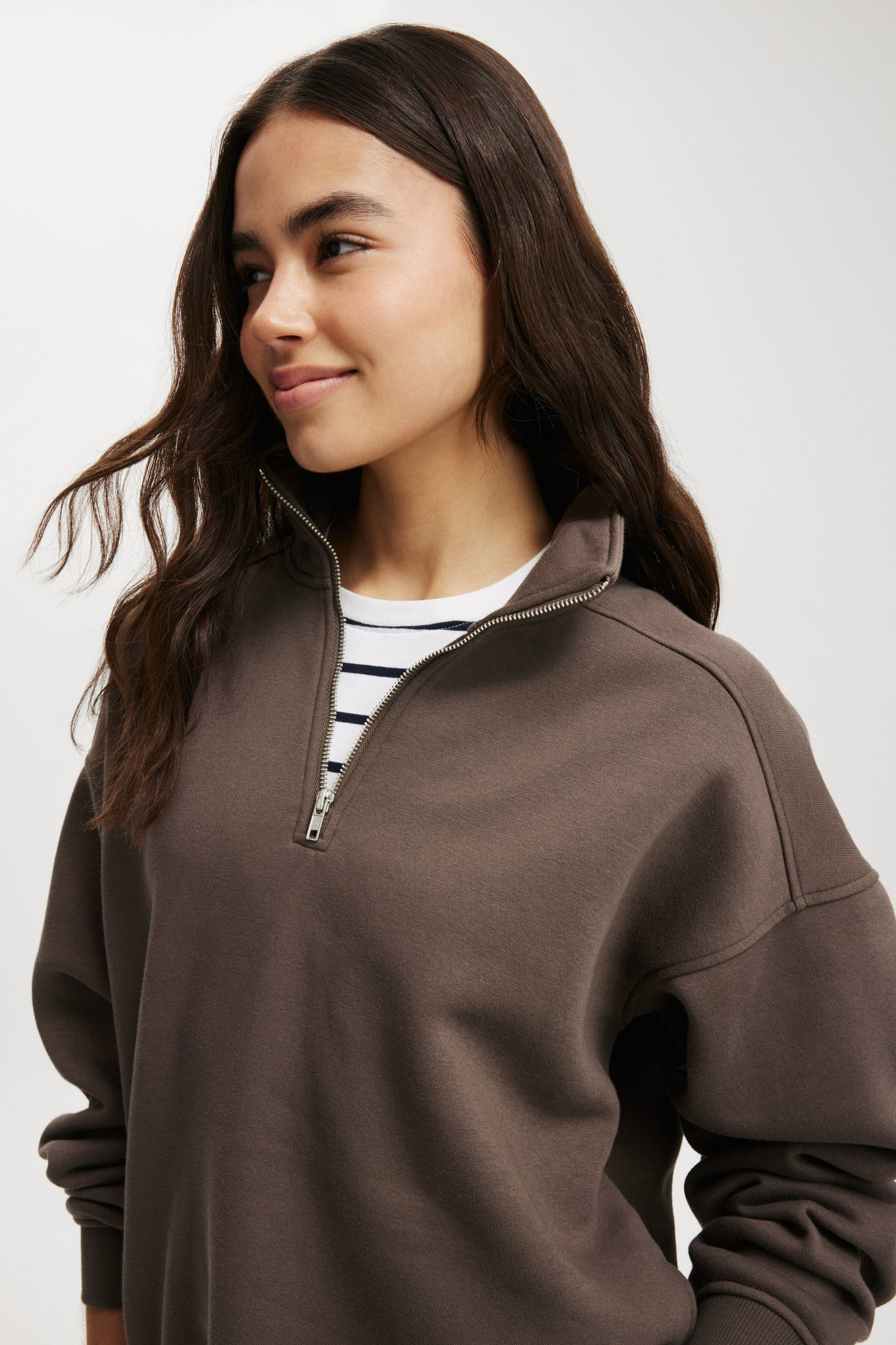 Classic Fleece Oversized Half Zip Sweatshirt