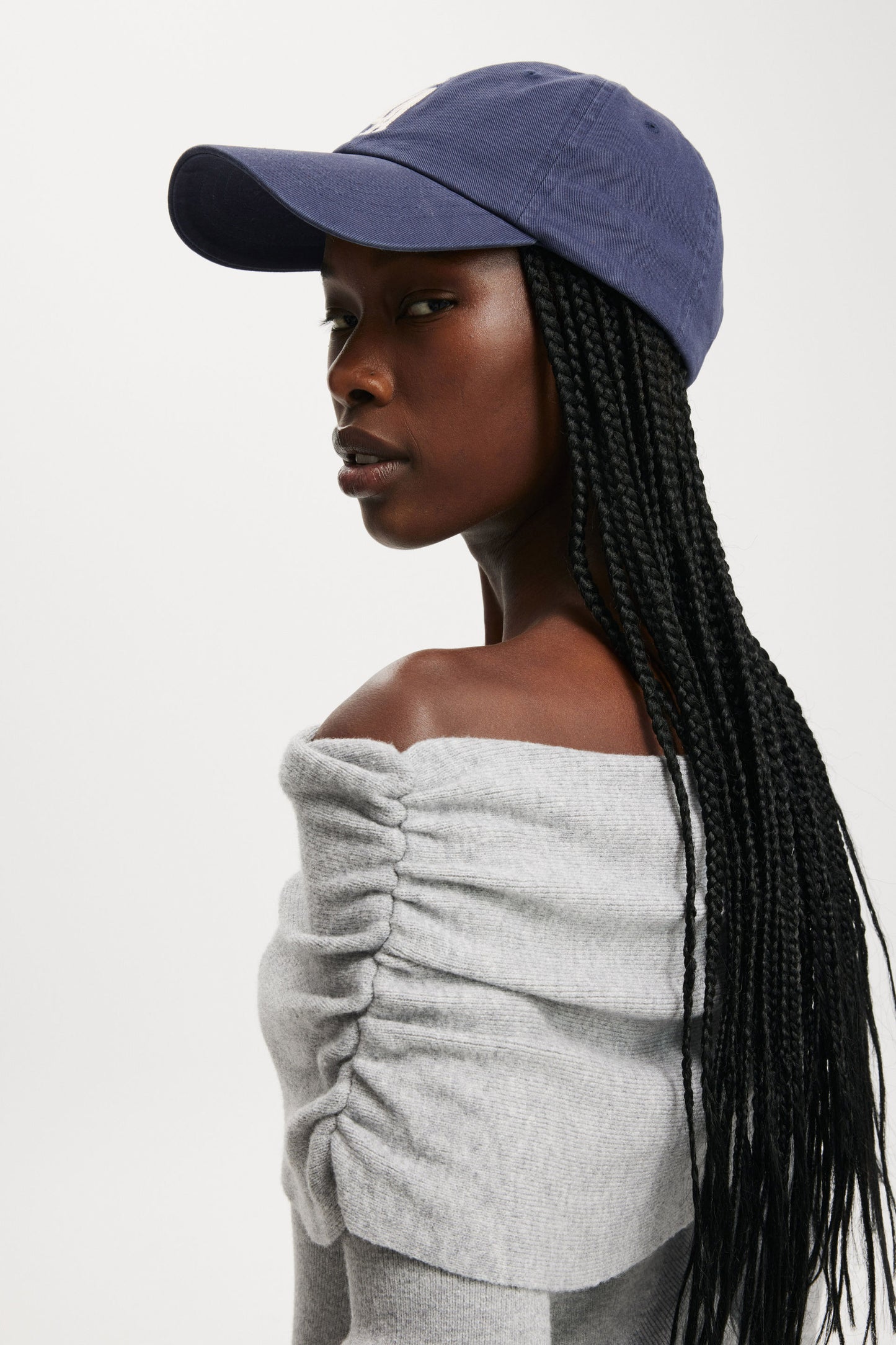 Everfine Rib Ruched Off Shoulder