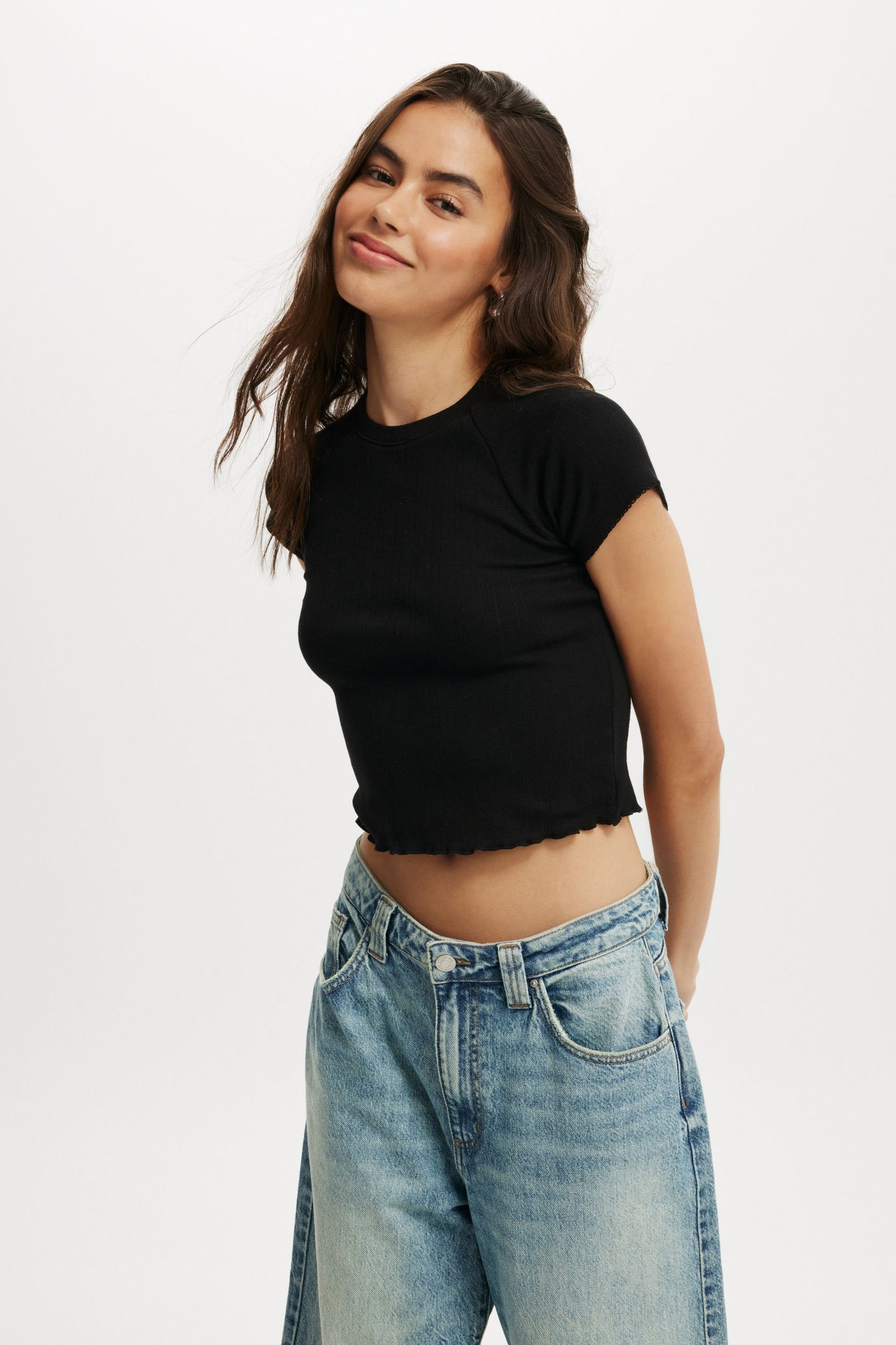 Camiseta - Scarlet Pointelle Raglan Tee