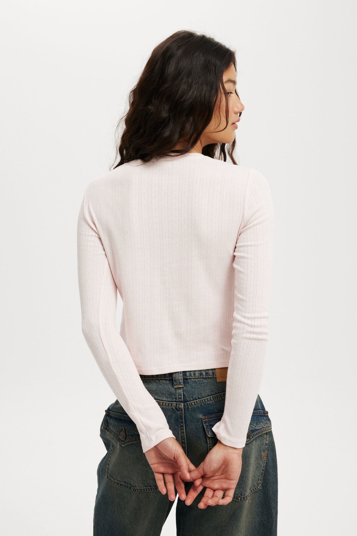 Scarlet Pointelle Cardi