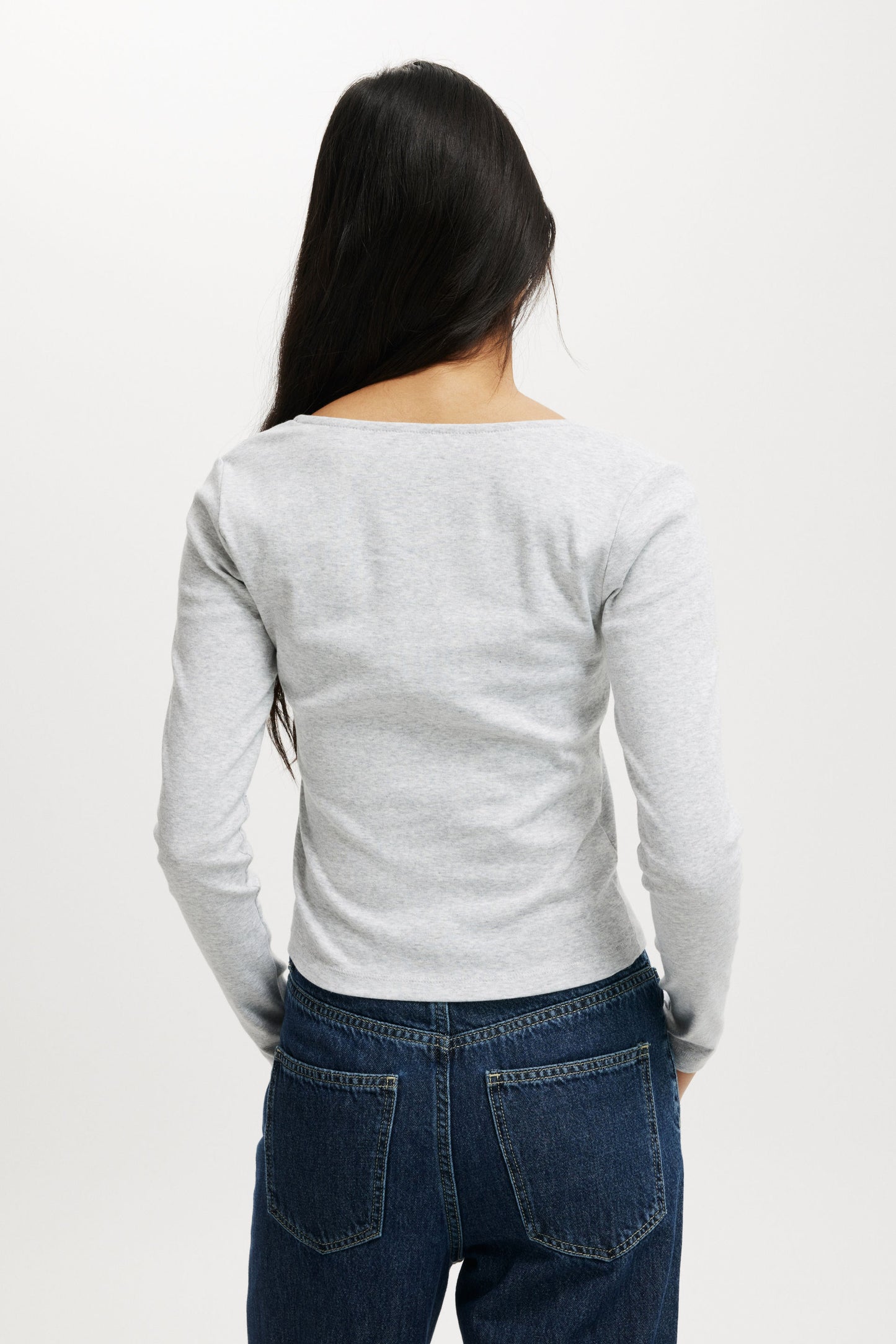 Sarah Rosette Square Neck Long Sleeve