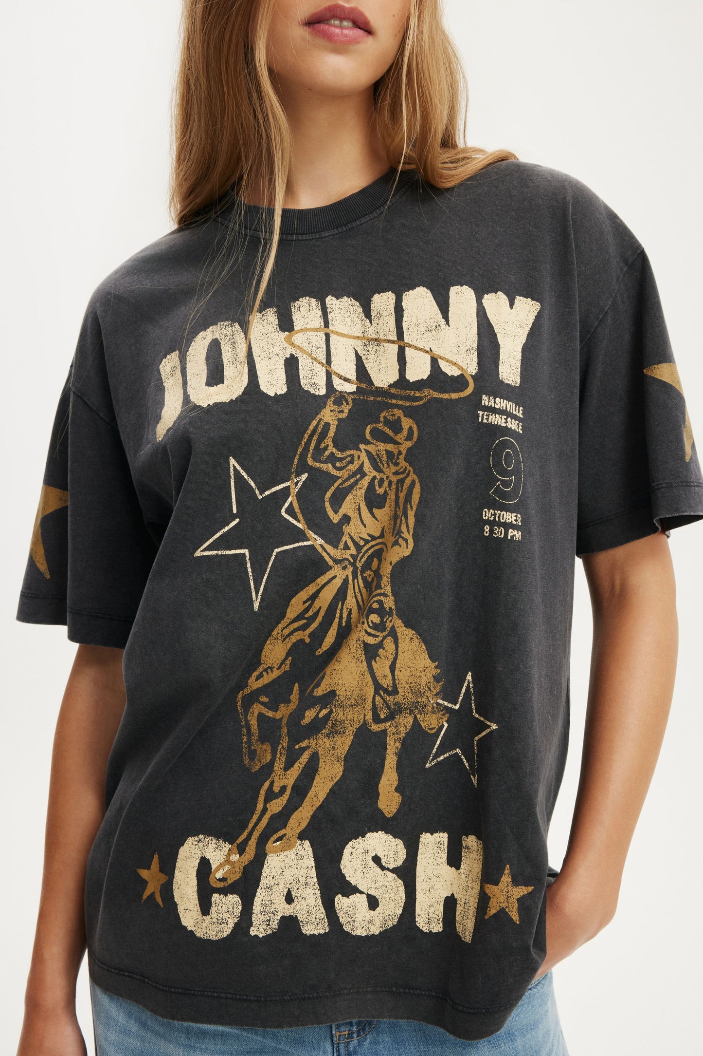 Johnny Cash Boxy Graphic Music Tee