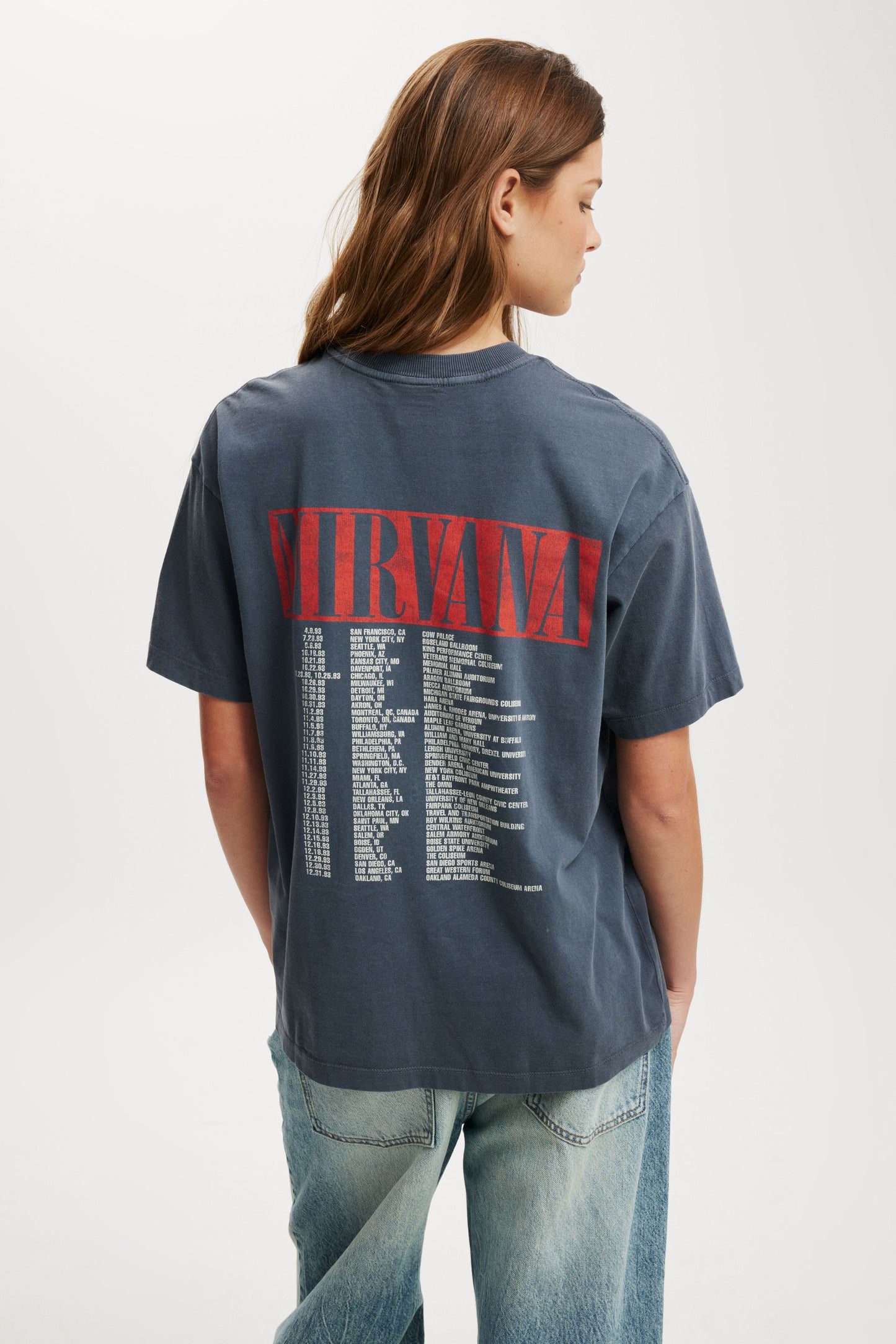 Camiseta - Nirvana Music Boxy Graphic Tee