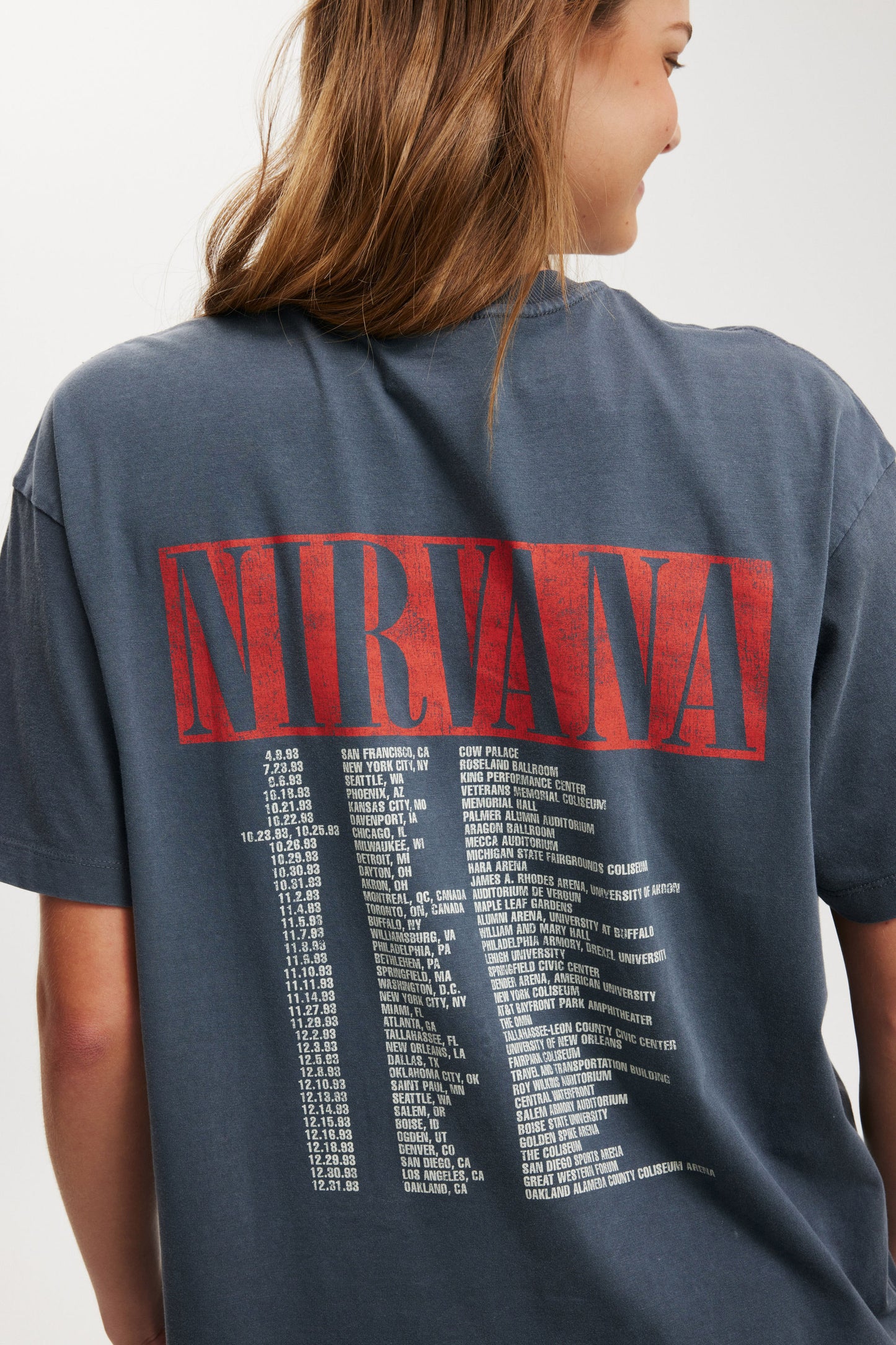 Camiseta - Nirvana Music Boxy Graphic Tee
