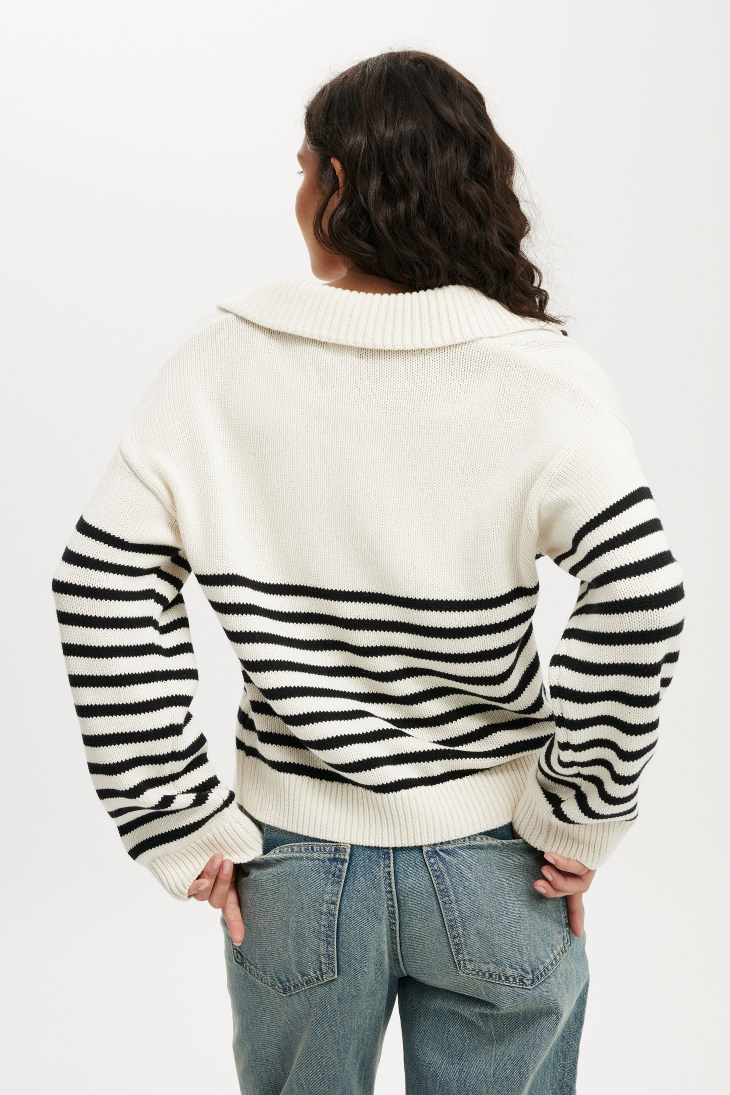 Cotton Half Zip Collar Pullover