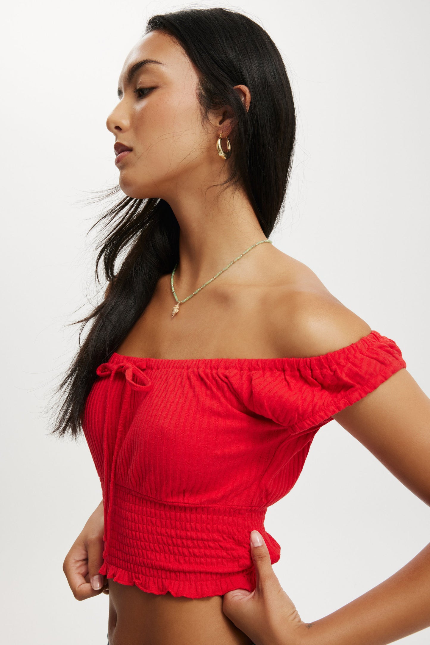 Chloe Shirred Short Sleeve Top