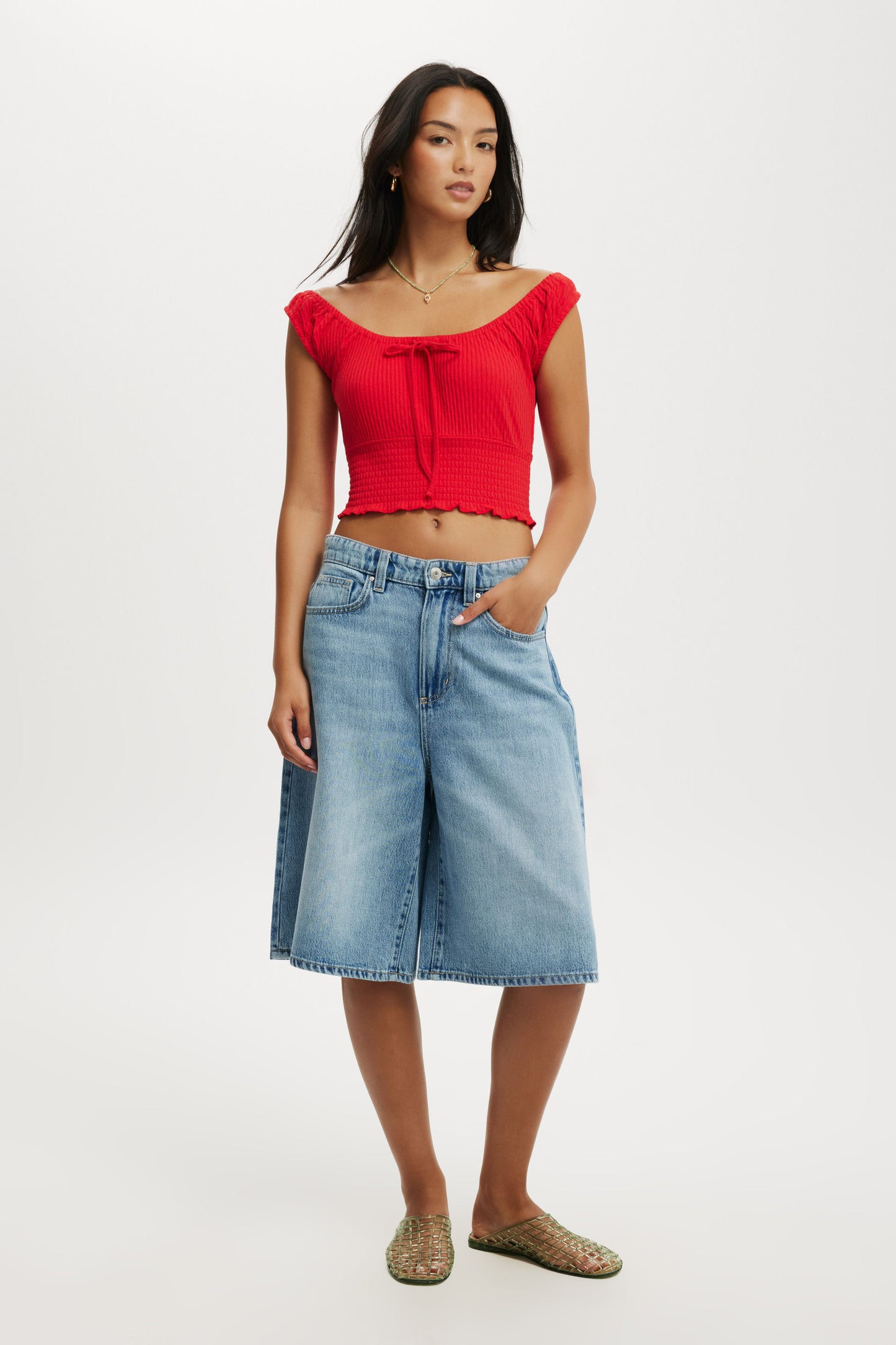 Chloe Shirred Short Sleeve Top