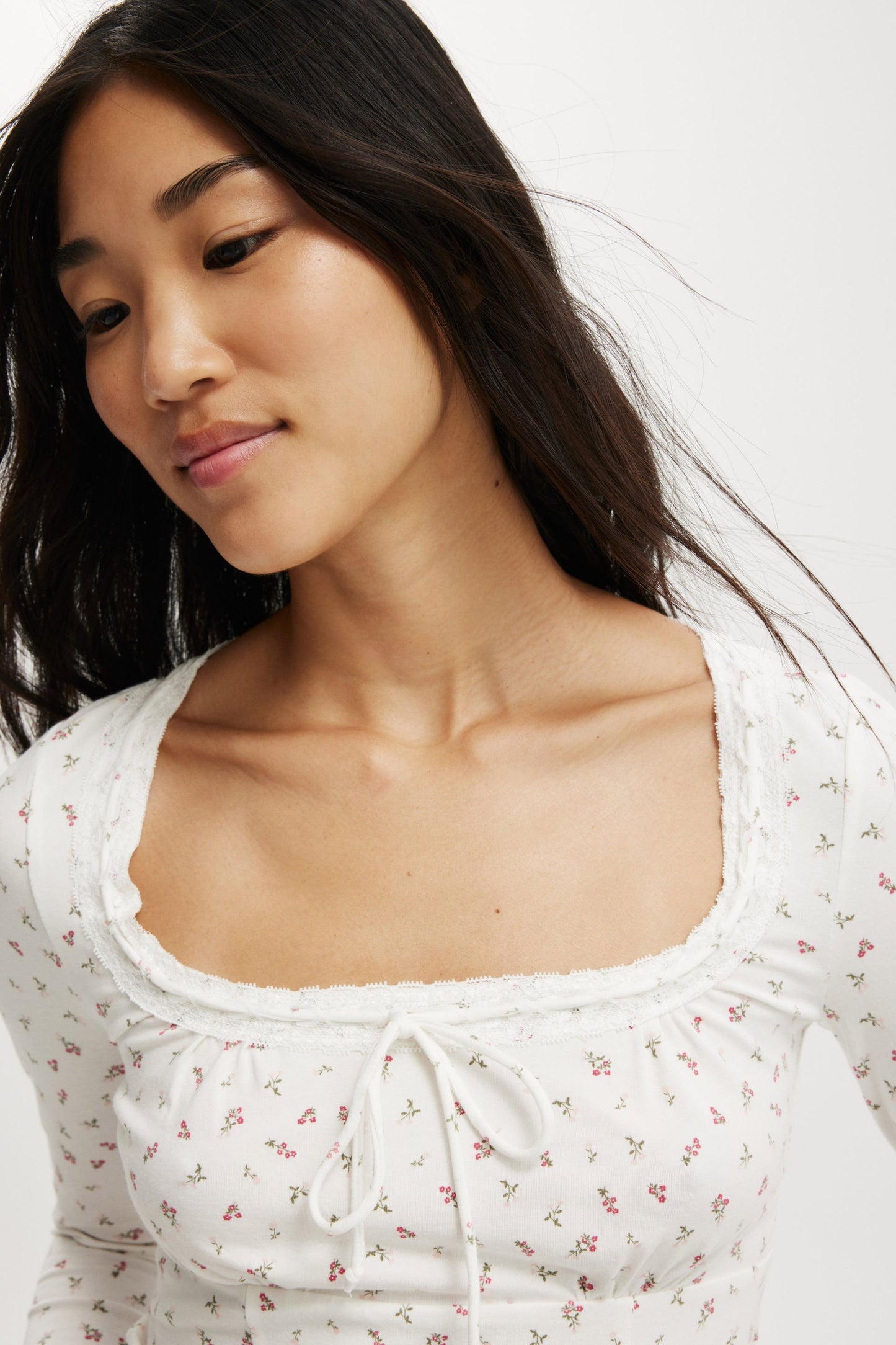 Annie Lace Tie Long Sleeve