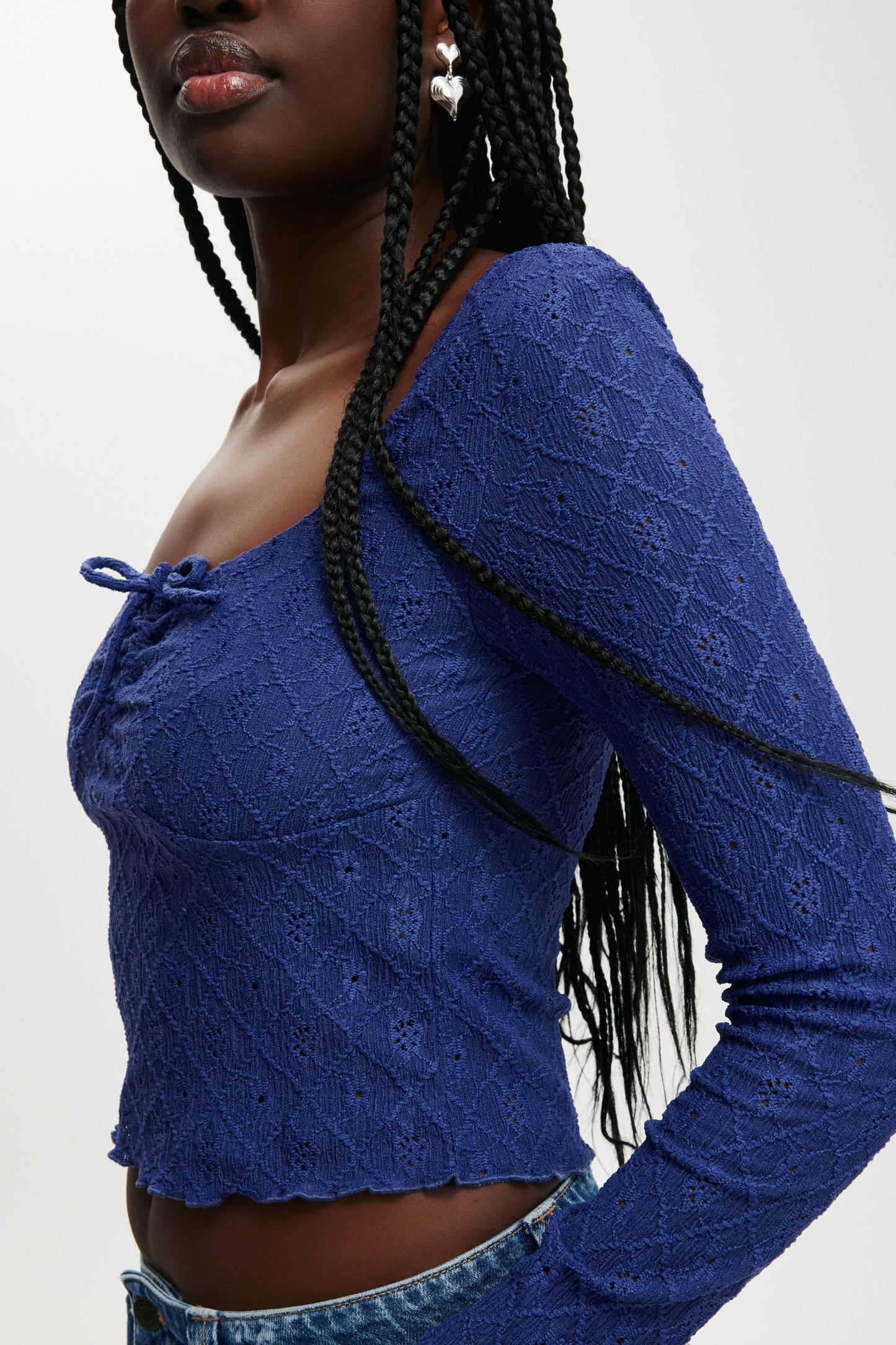 Briony Tie Front Long Sleeve Top