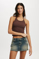 Micro Low Denim Skirt