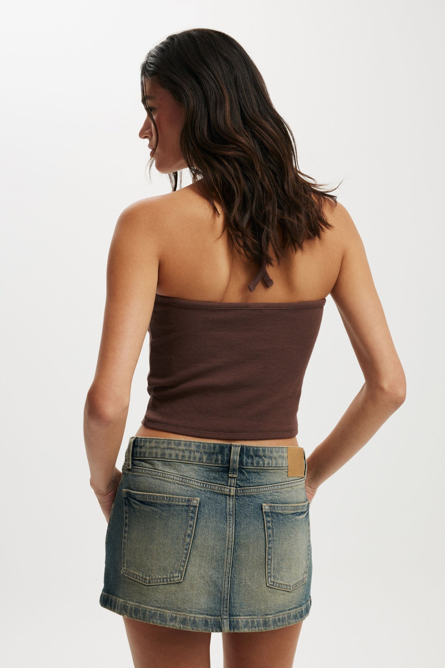 Micro Low Denim Skirt
