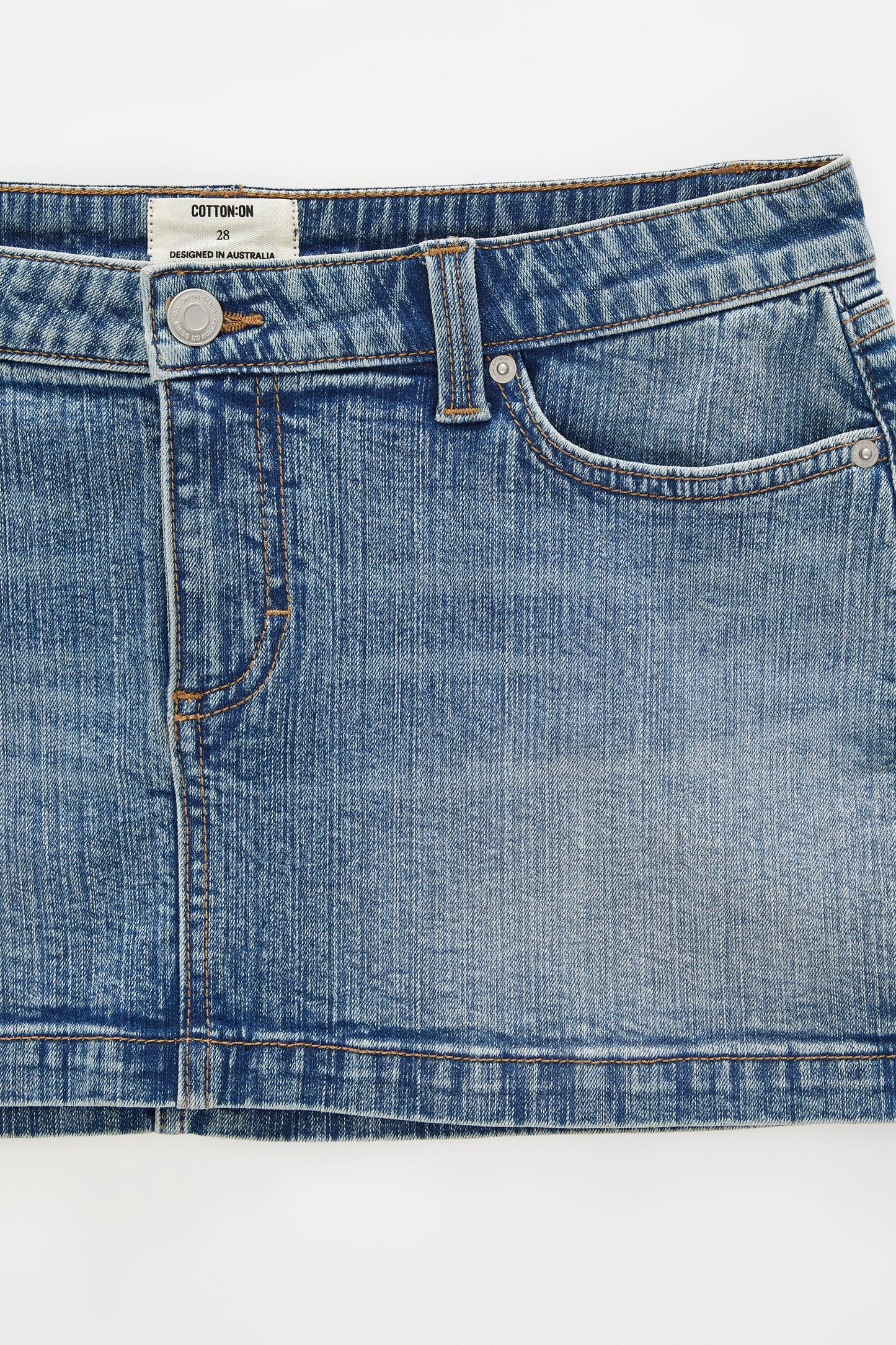 Micro Low Denim Skirt