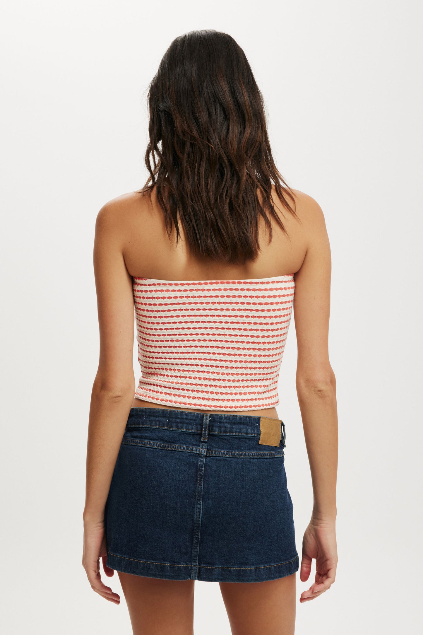 Micro Pleat Denim Skirt