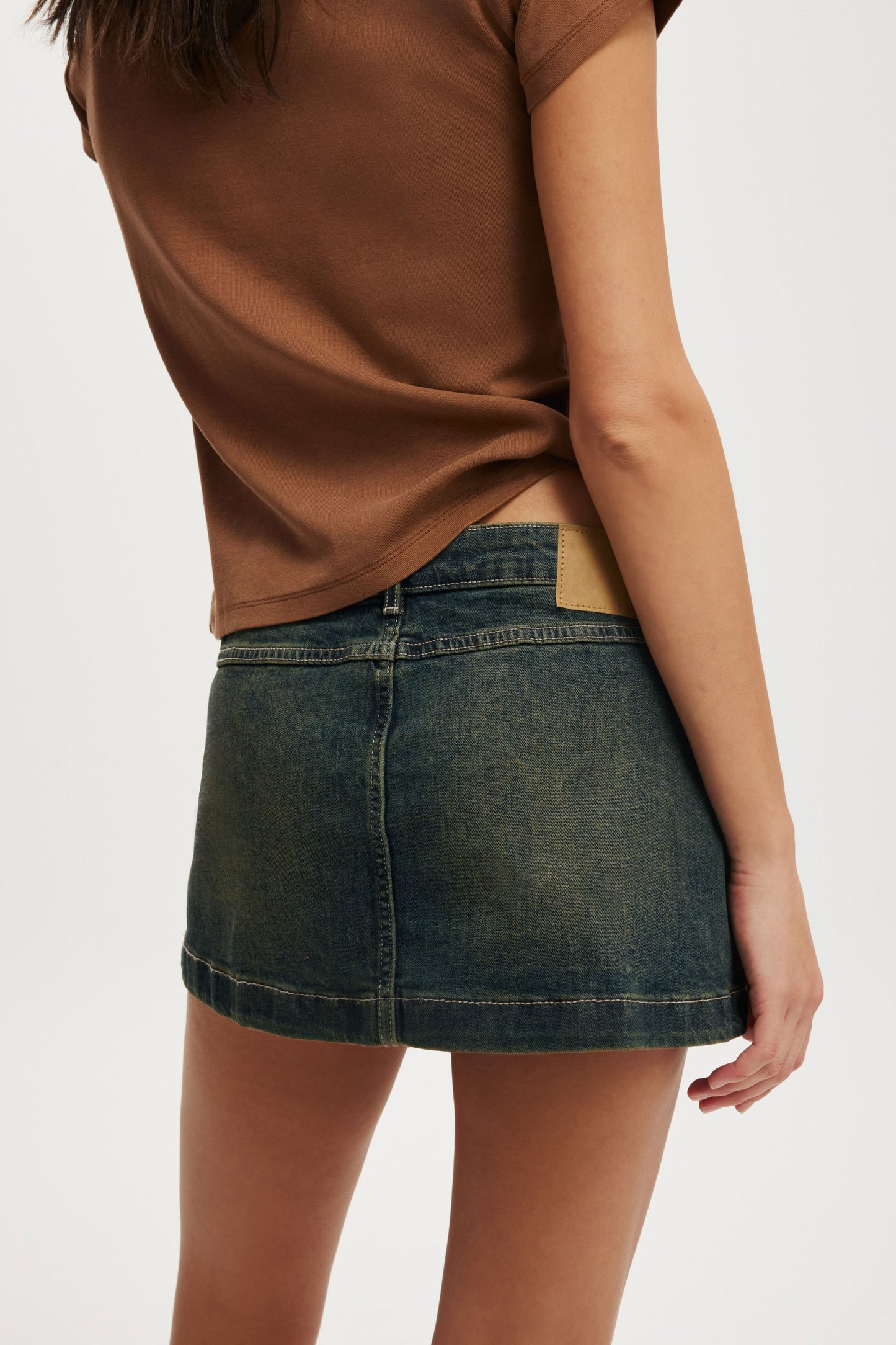 Micro Pleat Denim Skirt