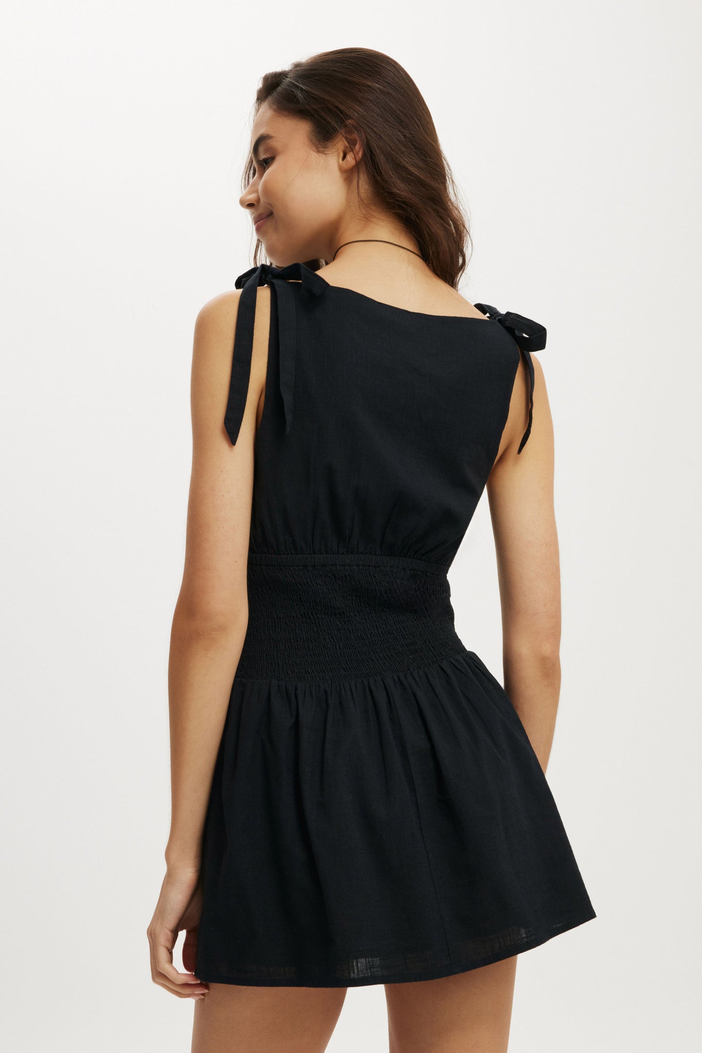 Lola Tie Shoulder Mini Dress