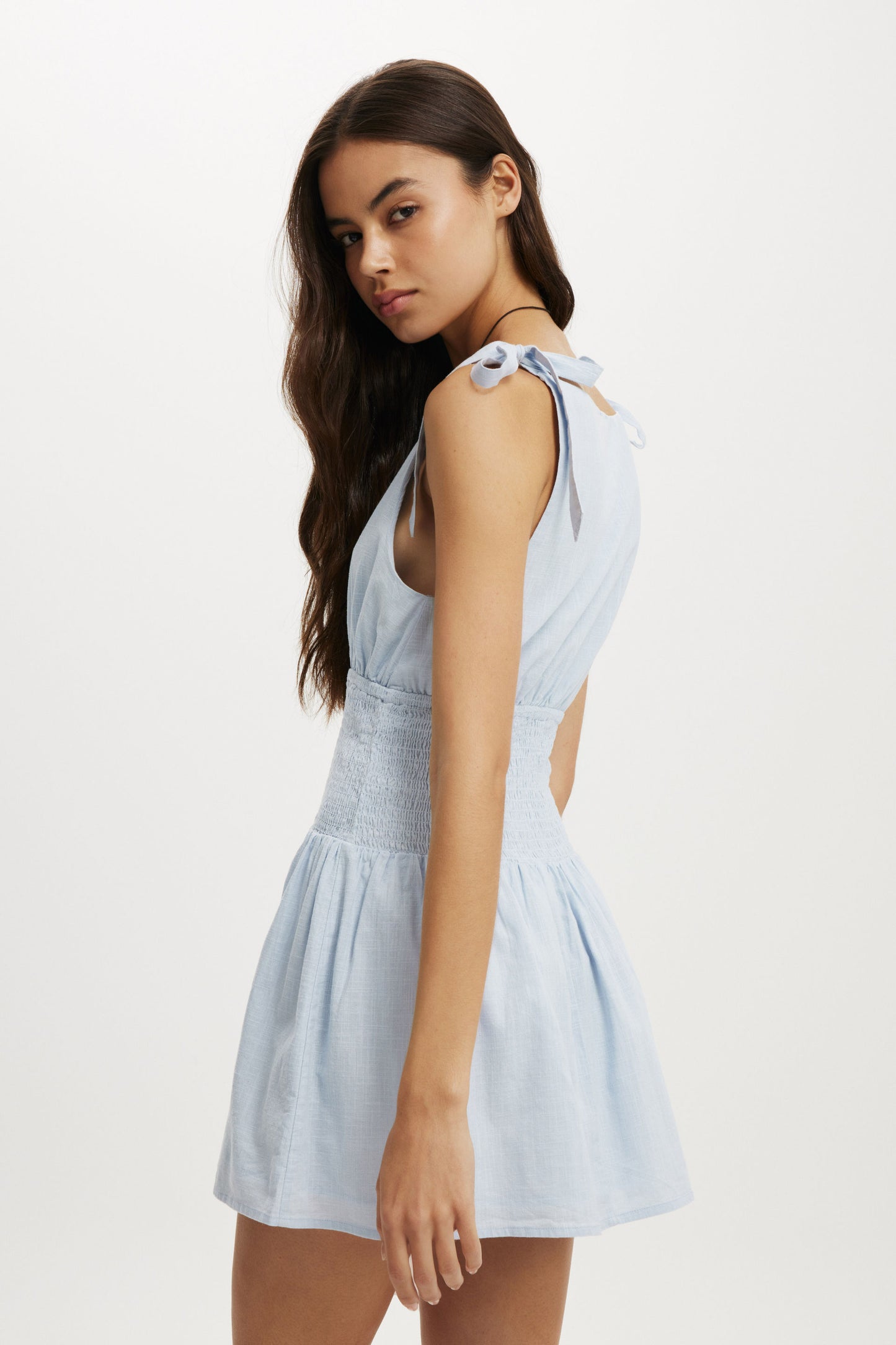 Lola Tie Shoulder Mini Dress