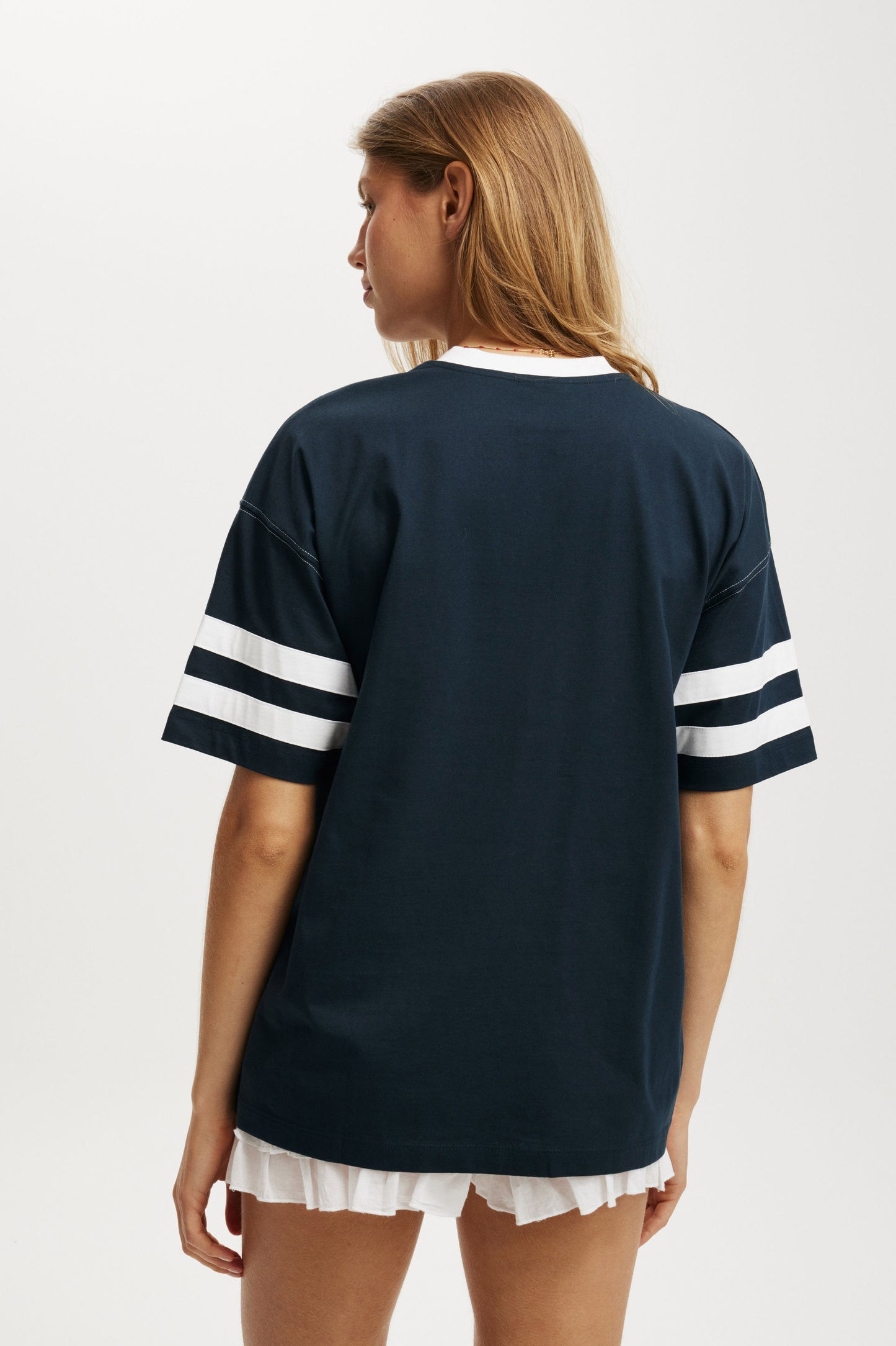 I Love NY V Neck Oversized Graphic Tee