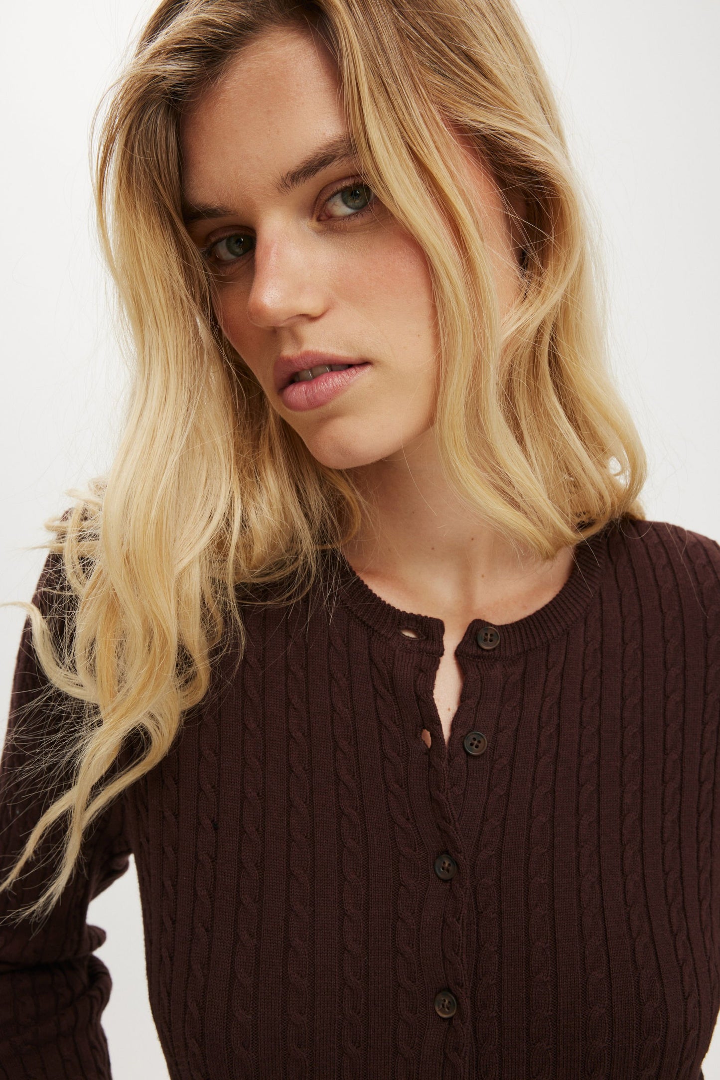Cotton Crew Neck Cardigan