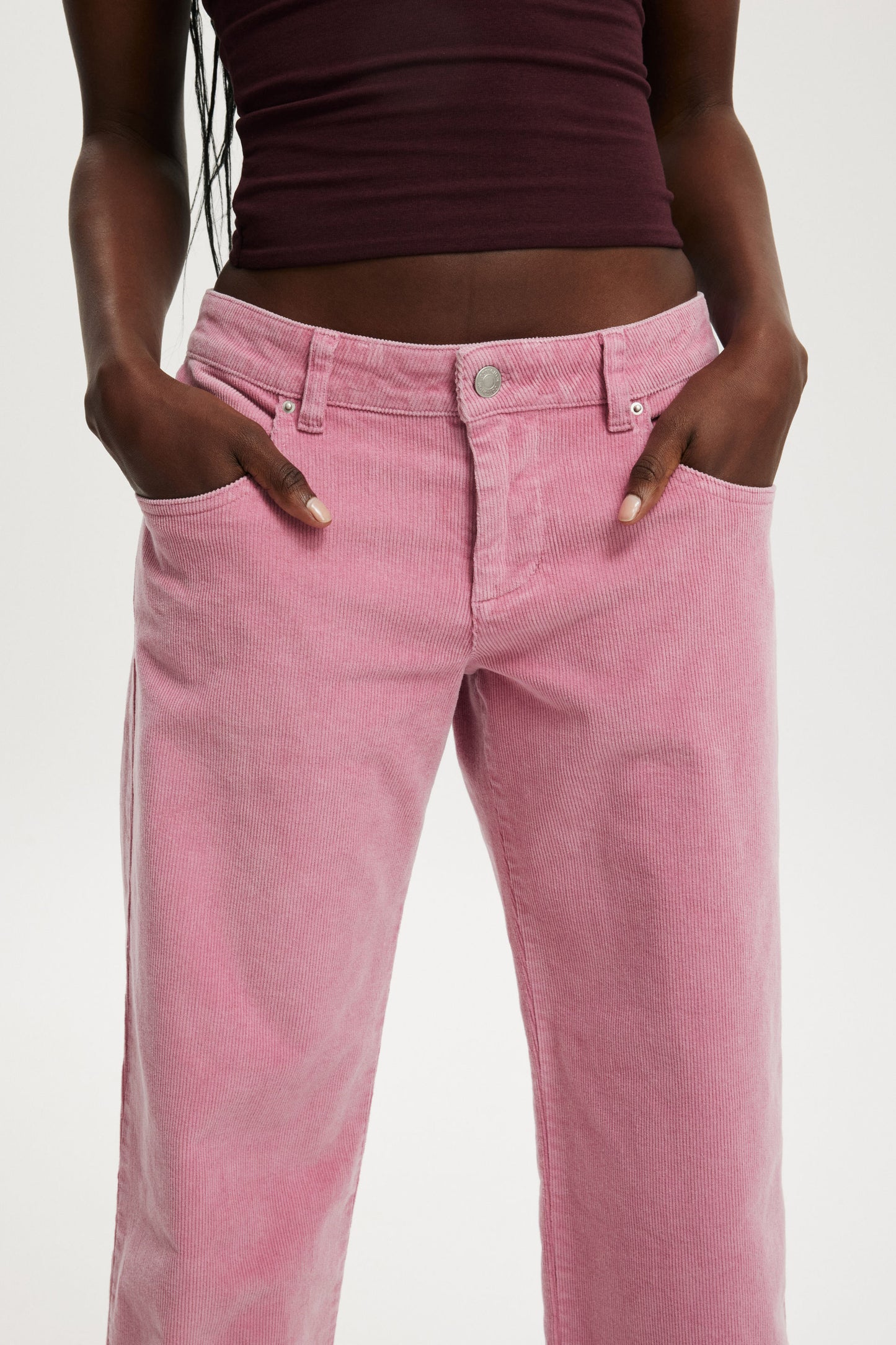 Low Rise Straight Cord Pant