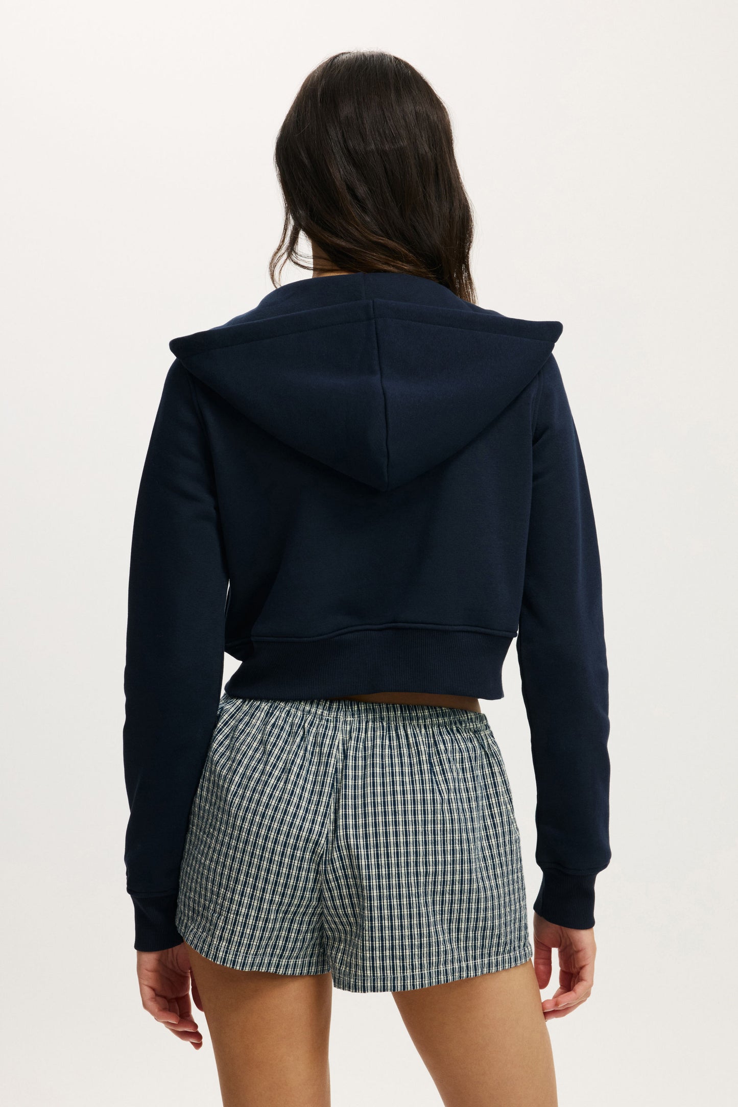 Premium Cropped Zip Through Hoodie