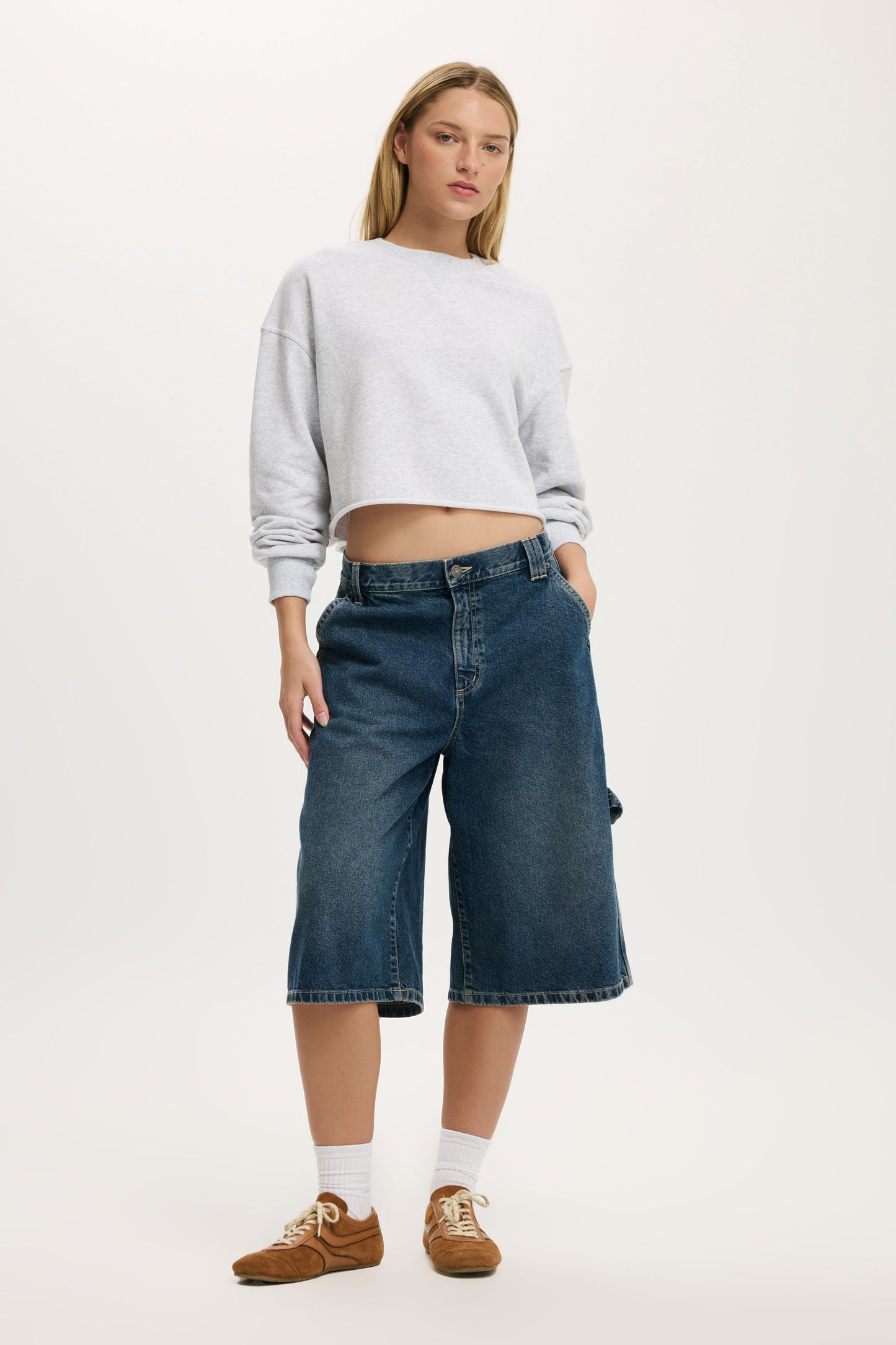 Cropped Fleece Sweatshirt