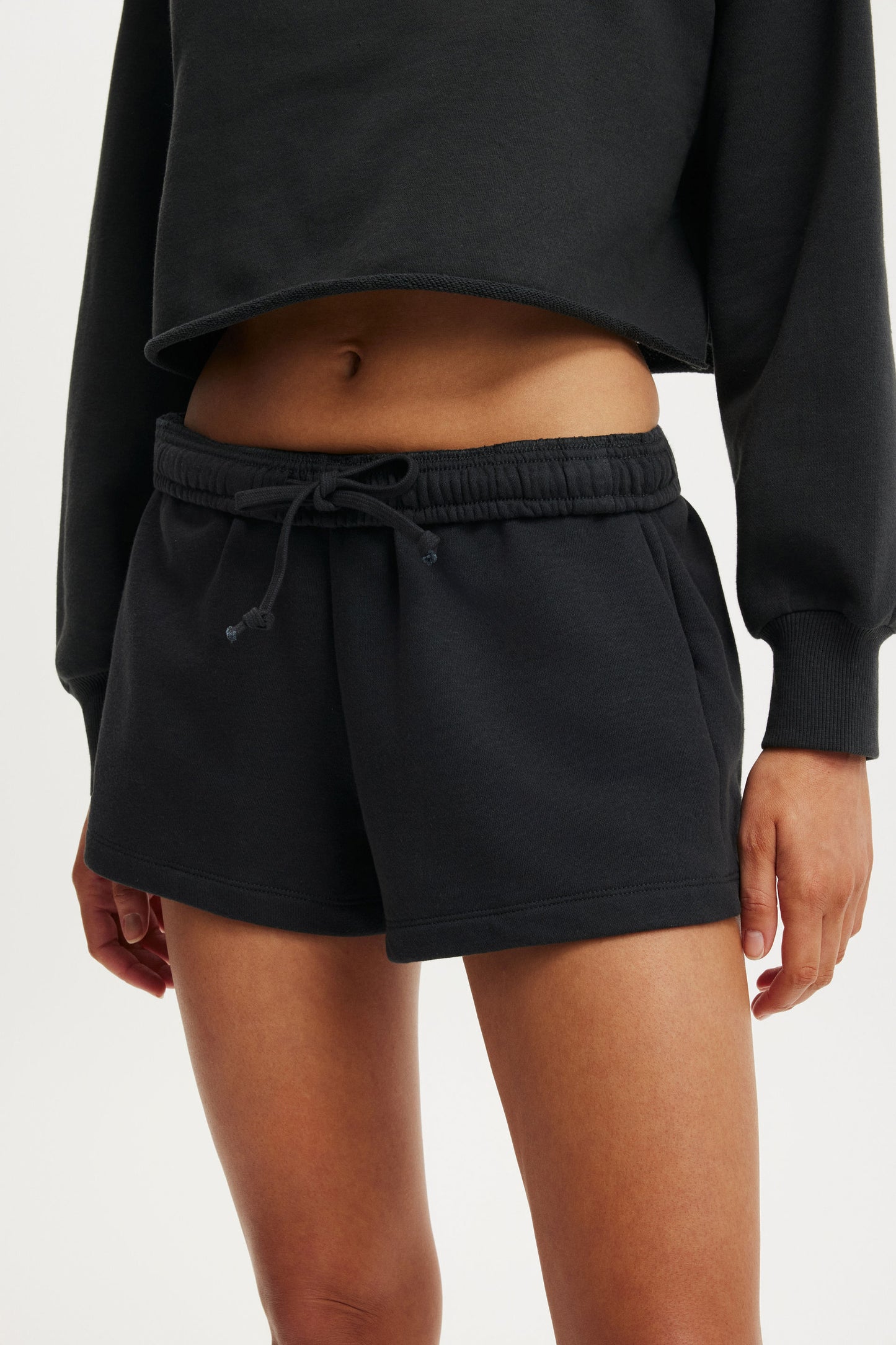 Cropped Fleece Sweatshirt
