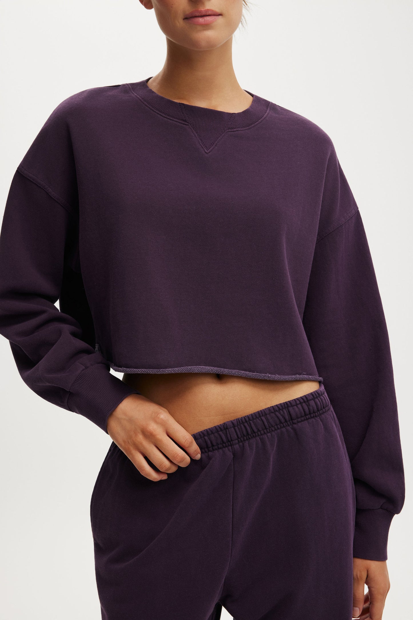 Cropped Fleece Sweatshirt