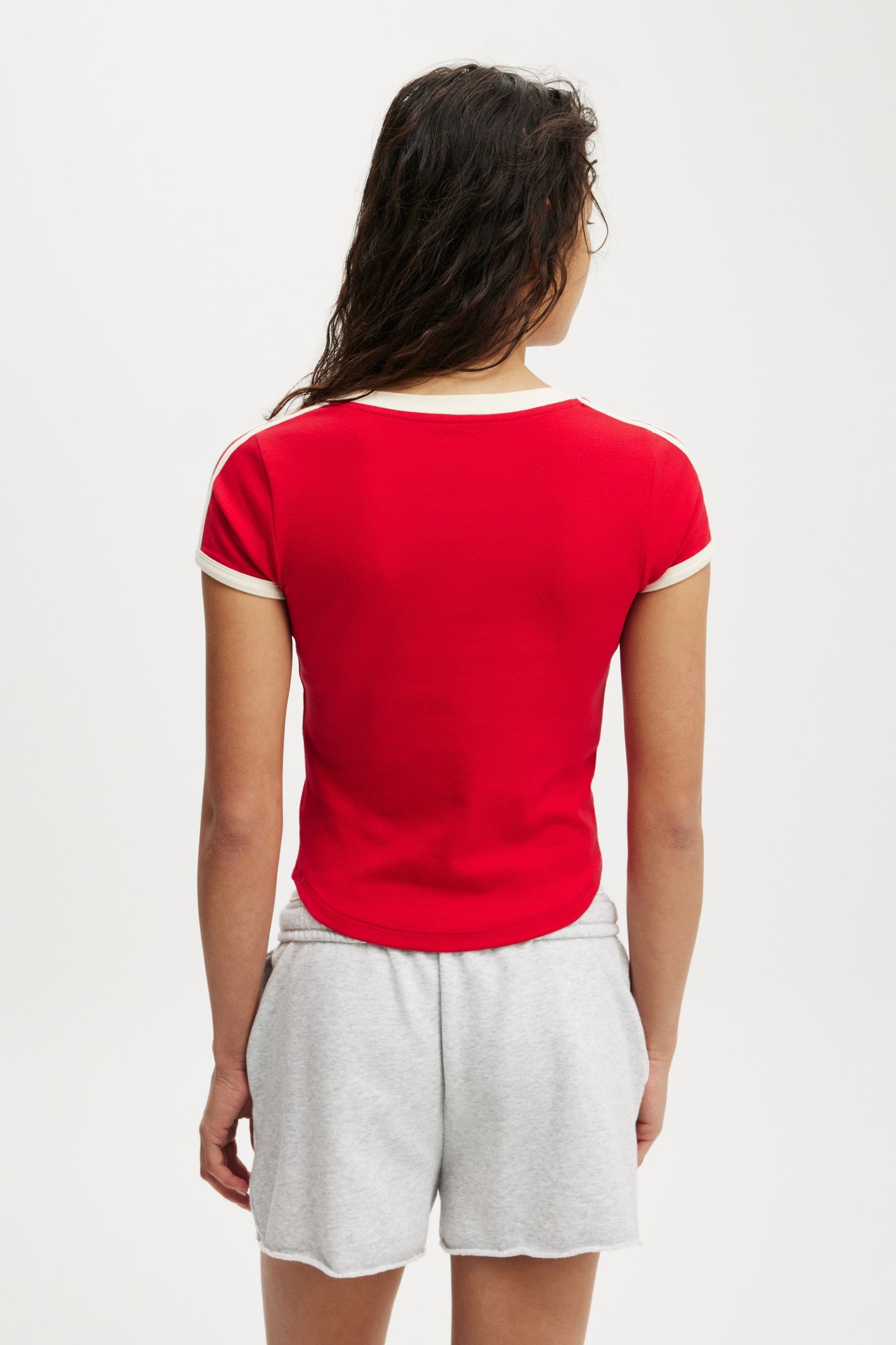 V Neck Retro Baby Graphic Tee