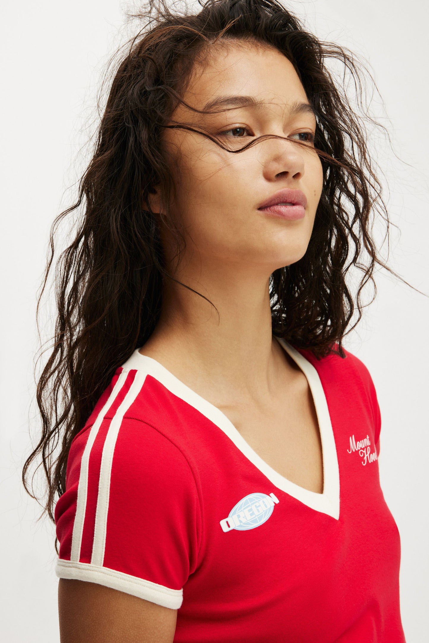 V Neck Retro Baby Graphic Tee