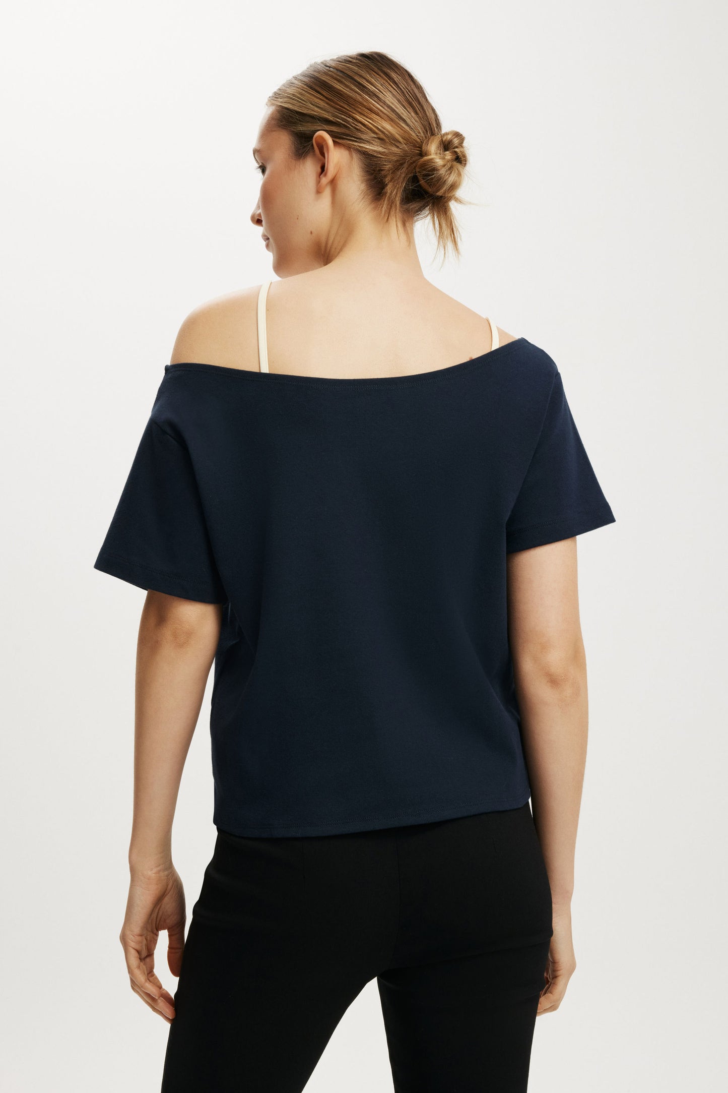The Sporty Off Shoulder Graphic Tee