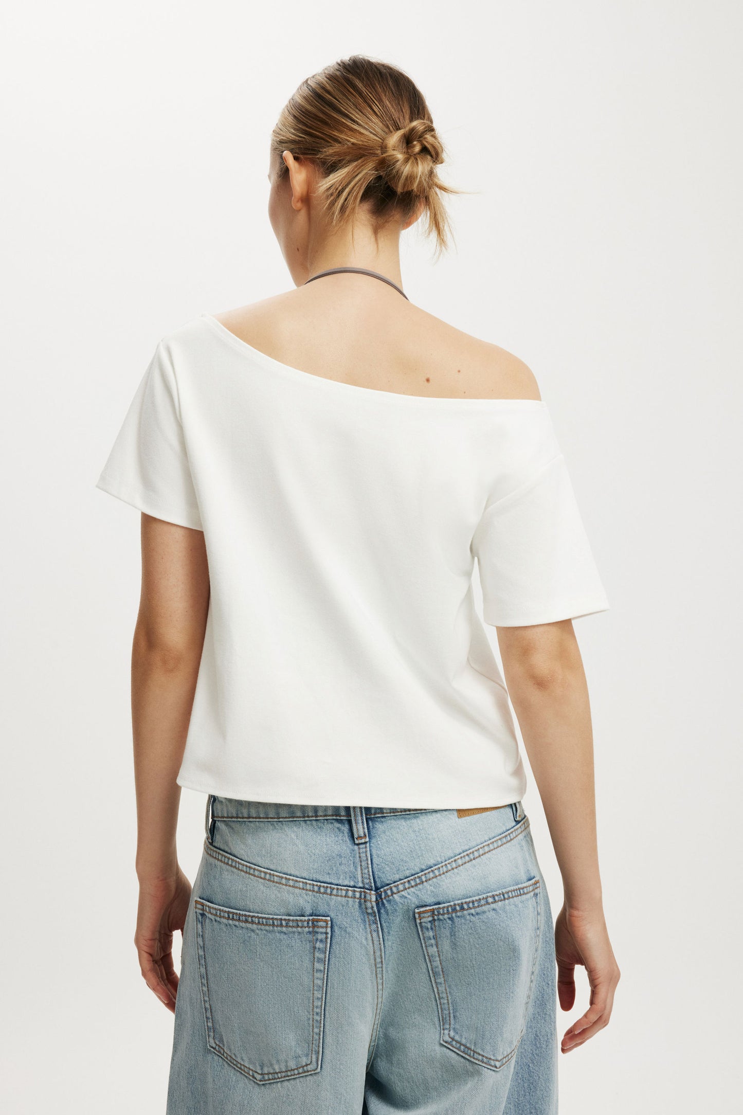 The Sporty Off Shoulder Graphic Tee